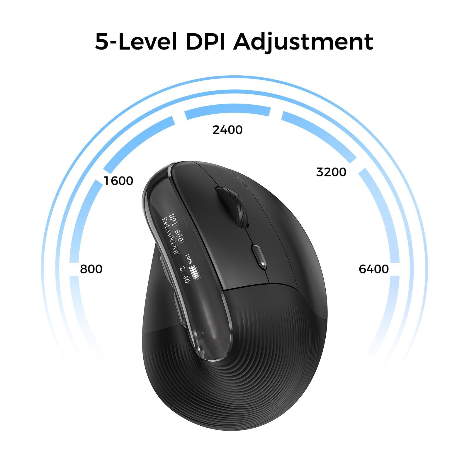 HM 1810 Mouse Vertical Ergo With Oled Screen Quiet Click Rechargeable ...