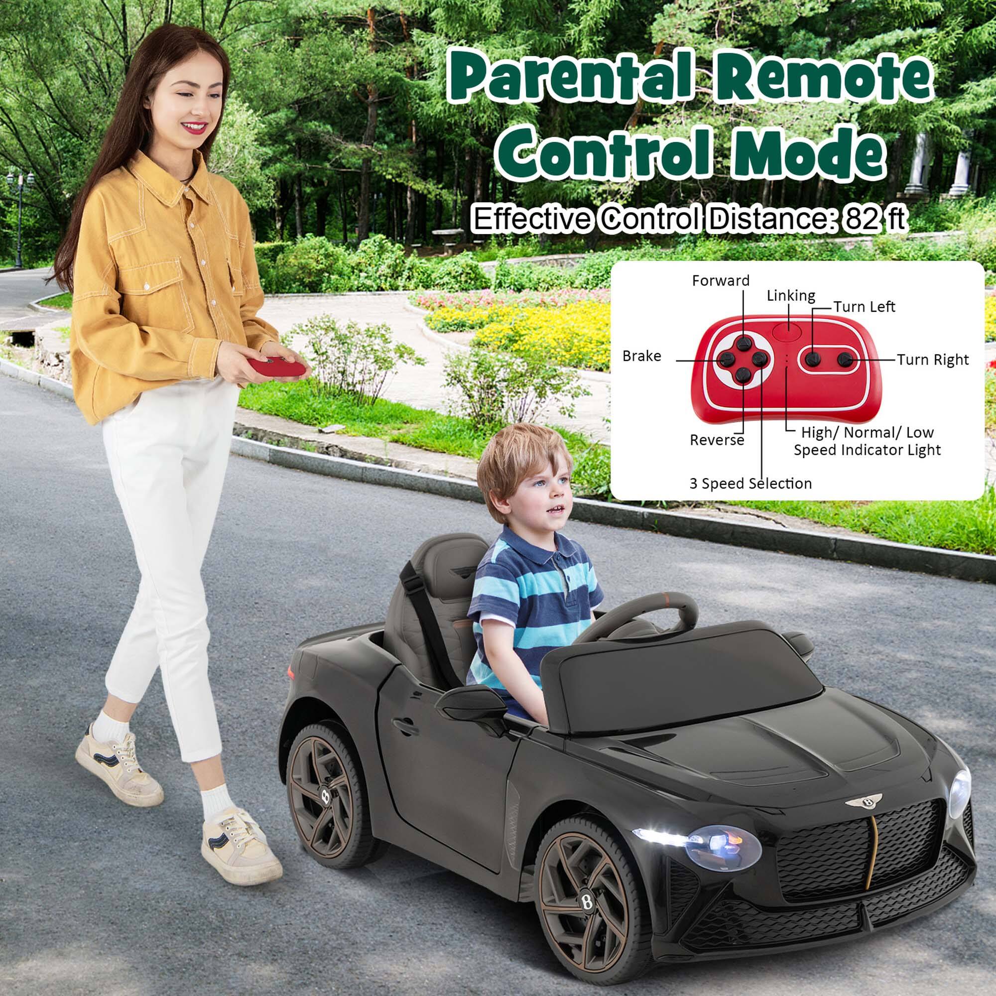Parental Remote Control Mode  
Effective Control Distance: 82 ft  

Forward  
Linking  
Turn Left  
Brake  
Turn Right  
Reverse  
High/Normal/Low Speed Indicator Light  
3 Speed Selection