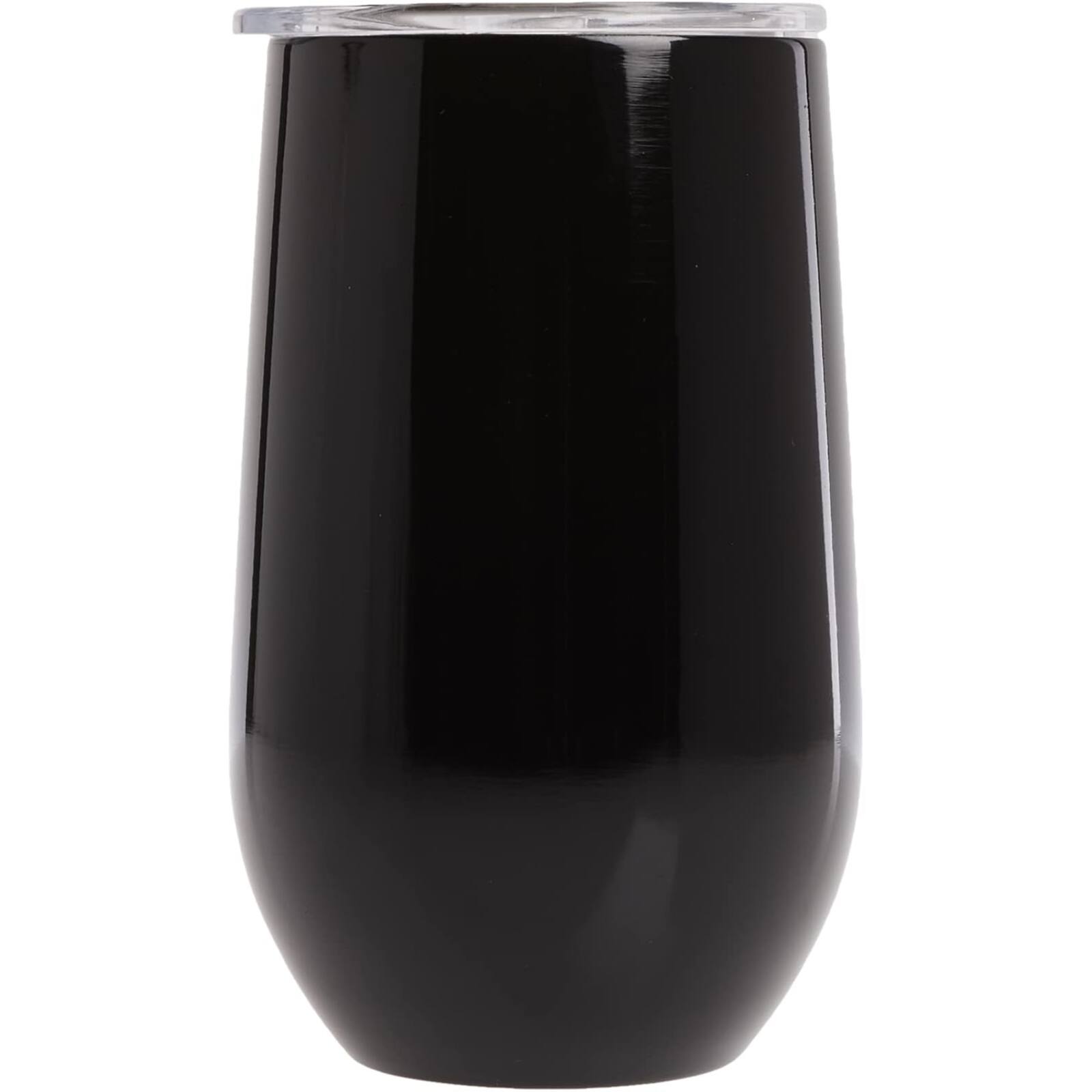 Alt View 1. Spoontiques - DC Comics Batman Logo Stainless Steel Double Wall Insulated Wine Tumbler Mug 16 ounce - Black.