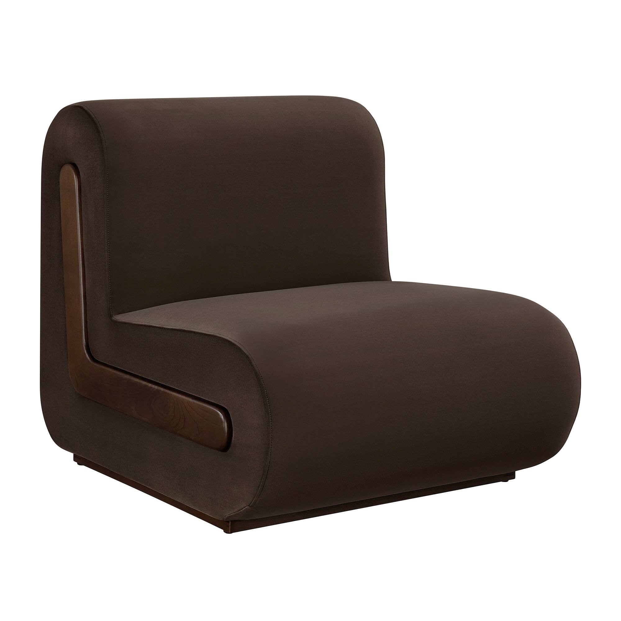 Angle. Modway - Denby Performance Velvet Accent Chair by Modway - Chocolate Brown.