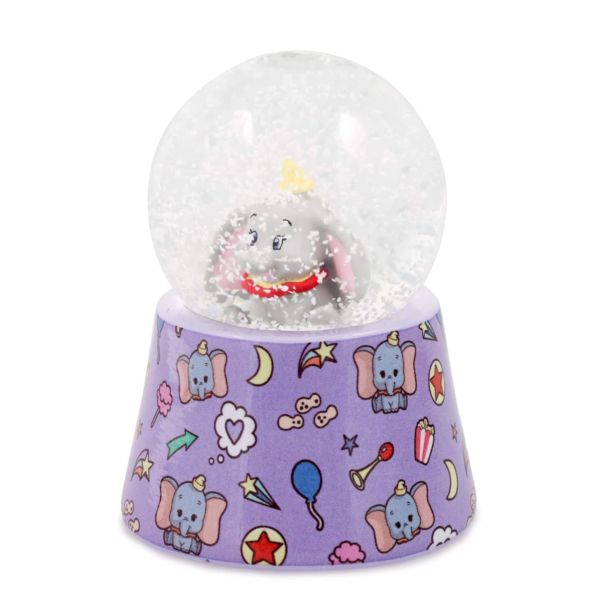 Silver Buffalo - Disney Dumbo 3-Inch Mini Light-Up Snow Globe - Multi-Colored