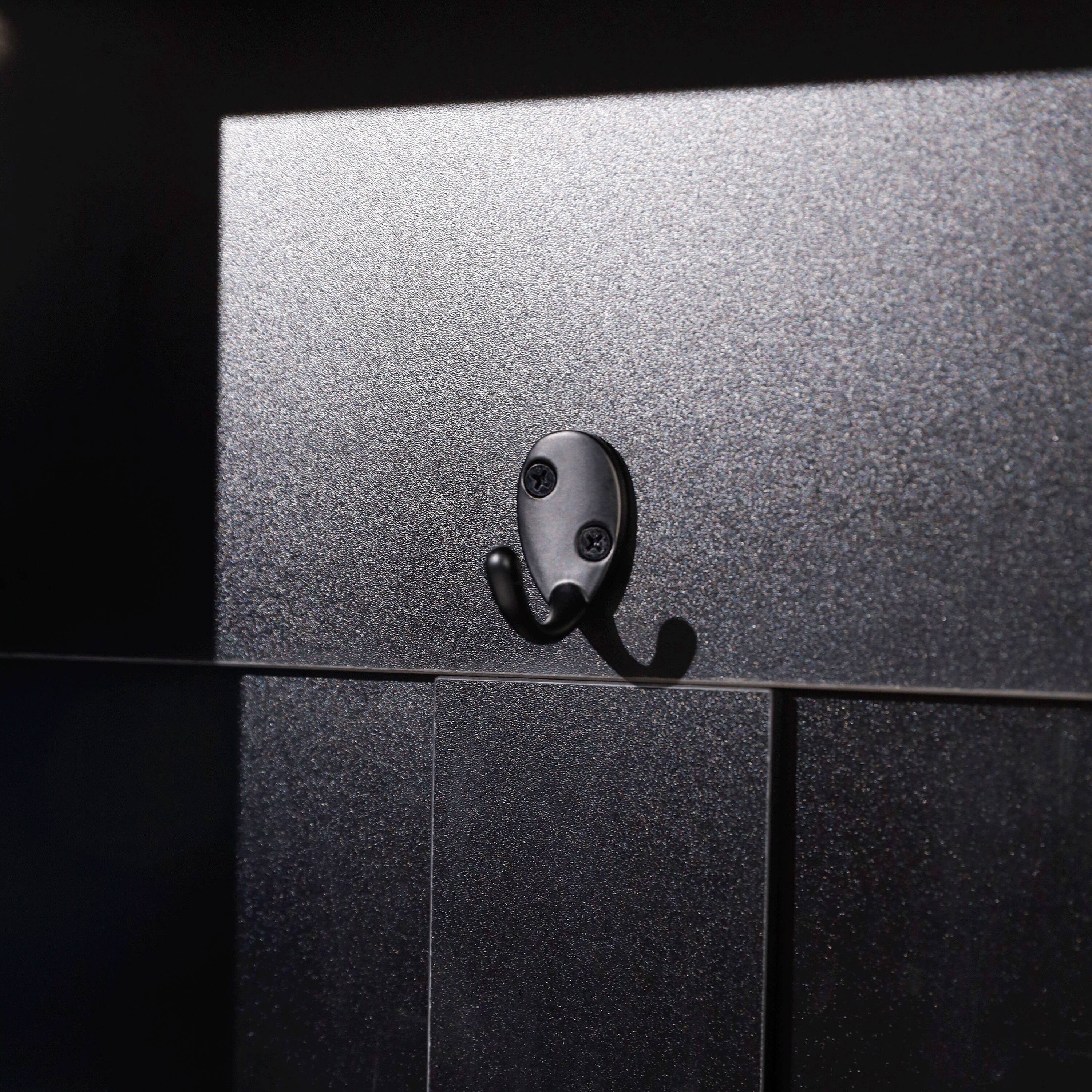 Alt View 10. Emma + Oliver - Paula Hallway Tree with Bench, Coat Hooks, and Lower Storage Compartments with Adjustable Shelves - Walnut Seat/Black Frame.