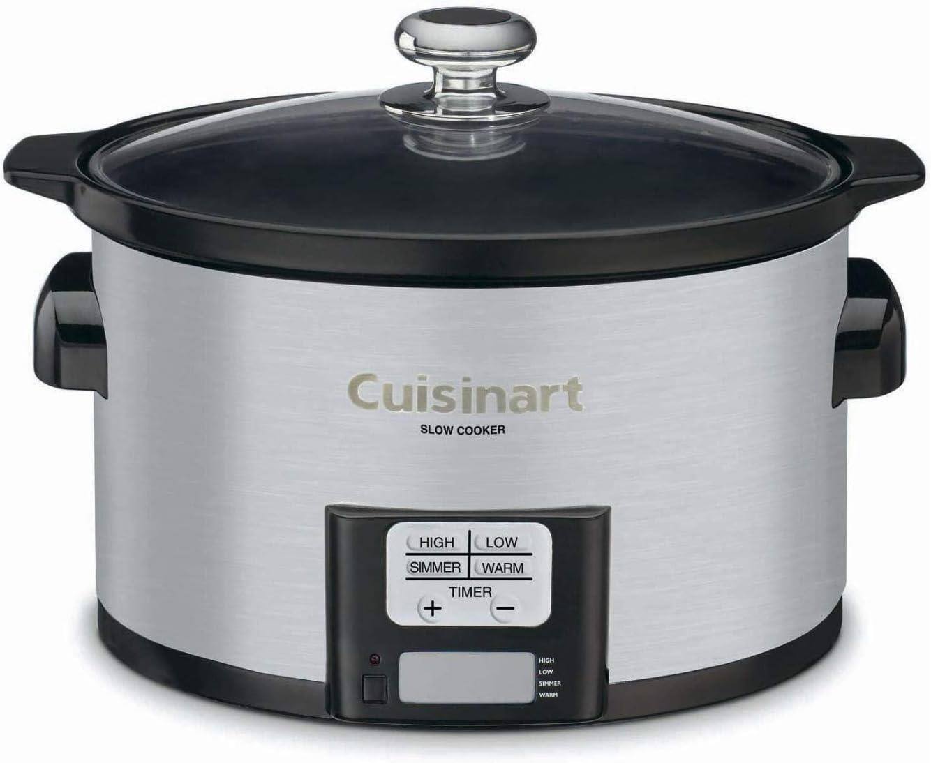Cuisinart  
SLOW COOKER  

HIGH | LOW | SIMMER | WARM  

TIMER  

HIGH  
LOW  
SIMMER  
WARM