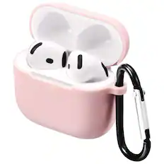 Front. Vena - For Apple Airpods 4 Case Cover, Airpods Case 4 Silicone Case 4th Generation Supports Wireless Charging, Pink - Pink.