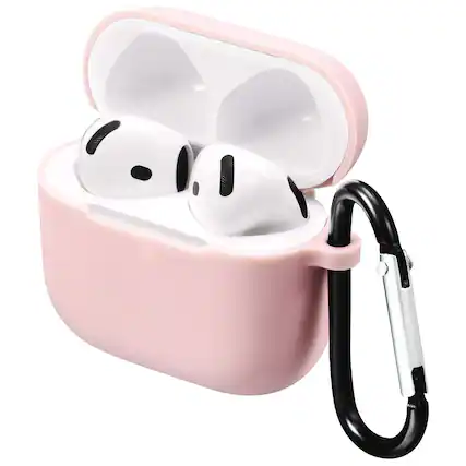 Front. Vena - For Apple Airpods 4 Case Cover, Airpods Case 4 Silicone Case 4th Generation Supports Wireless Charging, Pink - Pink.
