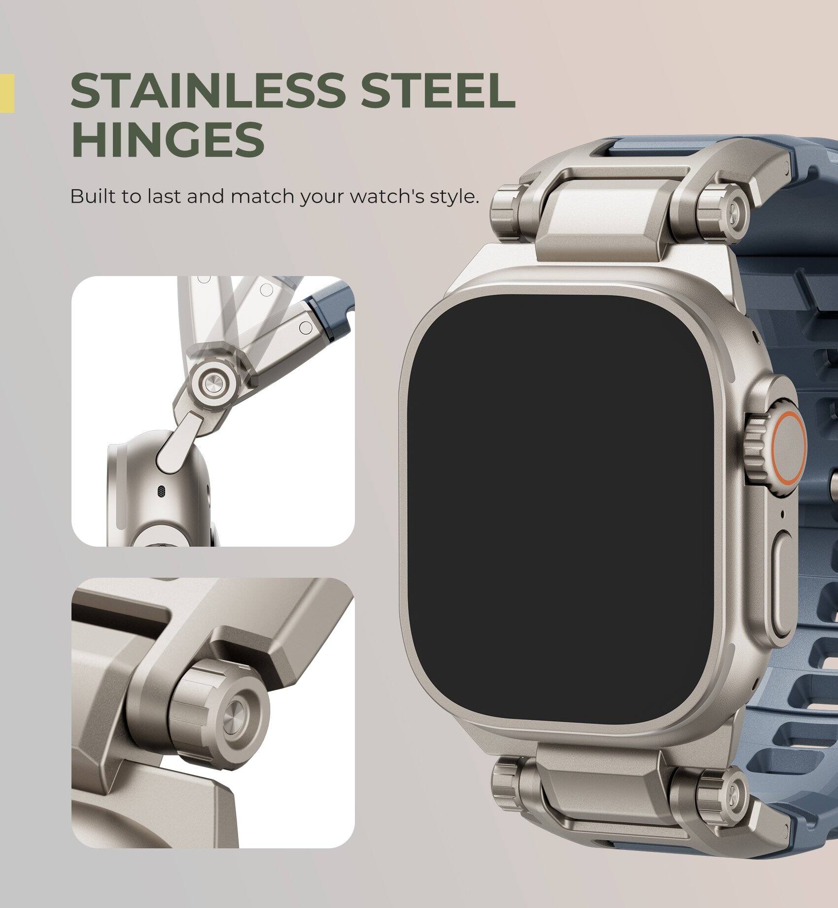 STAINLESS STEEL HINGES  
Built to last and match your watch's style.