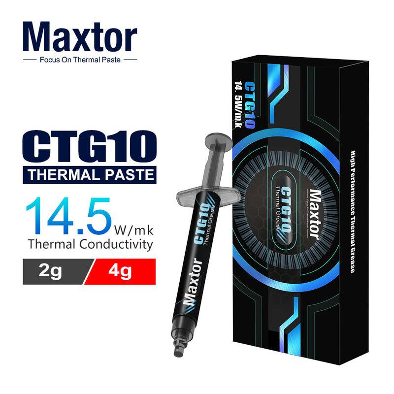 Maxtor Focus On Thermal Paste  
CTG10 THERMAL PASTE  
14.5 W/m.k Thermal Conductivity  
2g / 4g  
Maxtor High Performance Thermal Grease