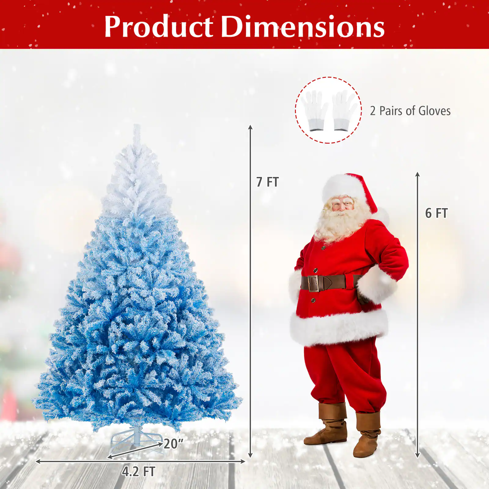 Product Dimensions

- 2 Pairs of Gloves
- 7 FT
- 6 FT
- 4.2 FT
- 20"