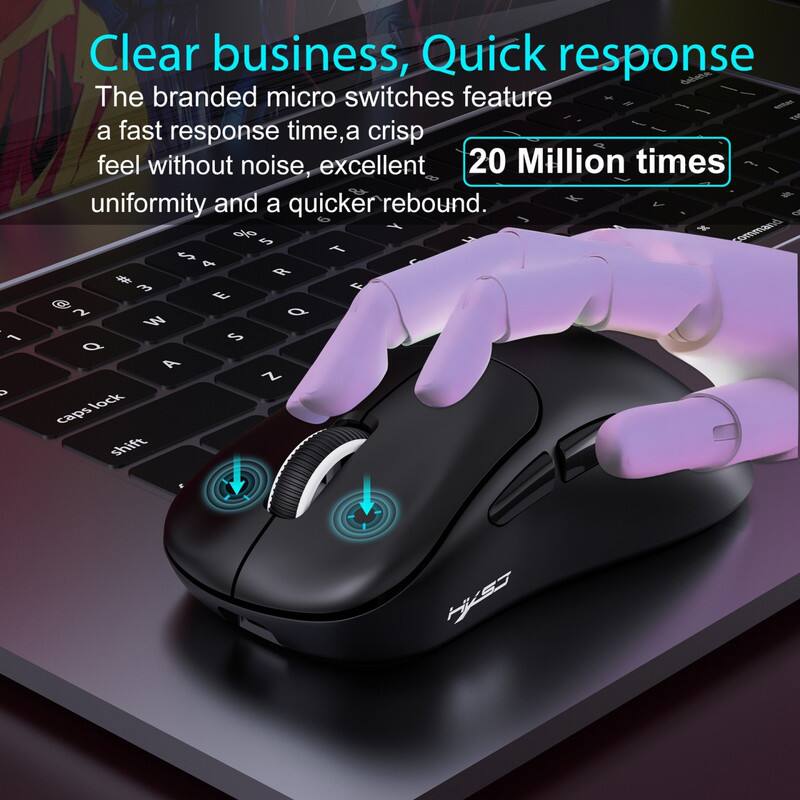 Clear business, Quick response

The branded micro switches feature a fast response time, a crisp feel without noise, excellent uniformity and a quicker rebound.

20 Million times