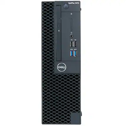 Front. Dell - Dell OptiPlex 3070 SFF Desktop PC, Intel Core i7-9700 up to 4.7GHz, 32GB DDR4 RAM, 1TB SSD, USB Keyboard&Mouse, Win11Pro - Black.