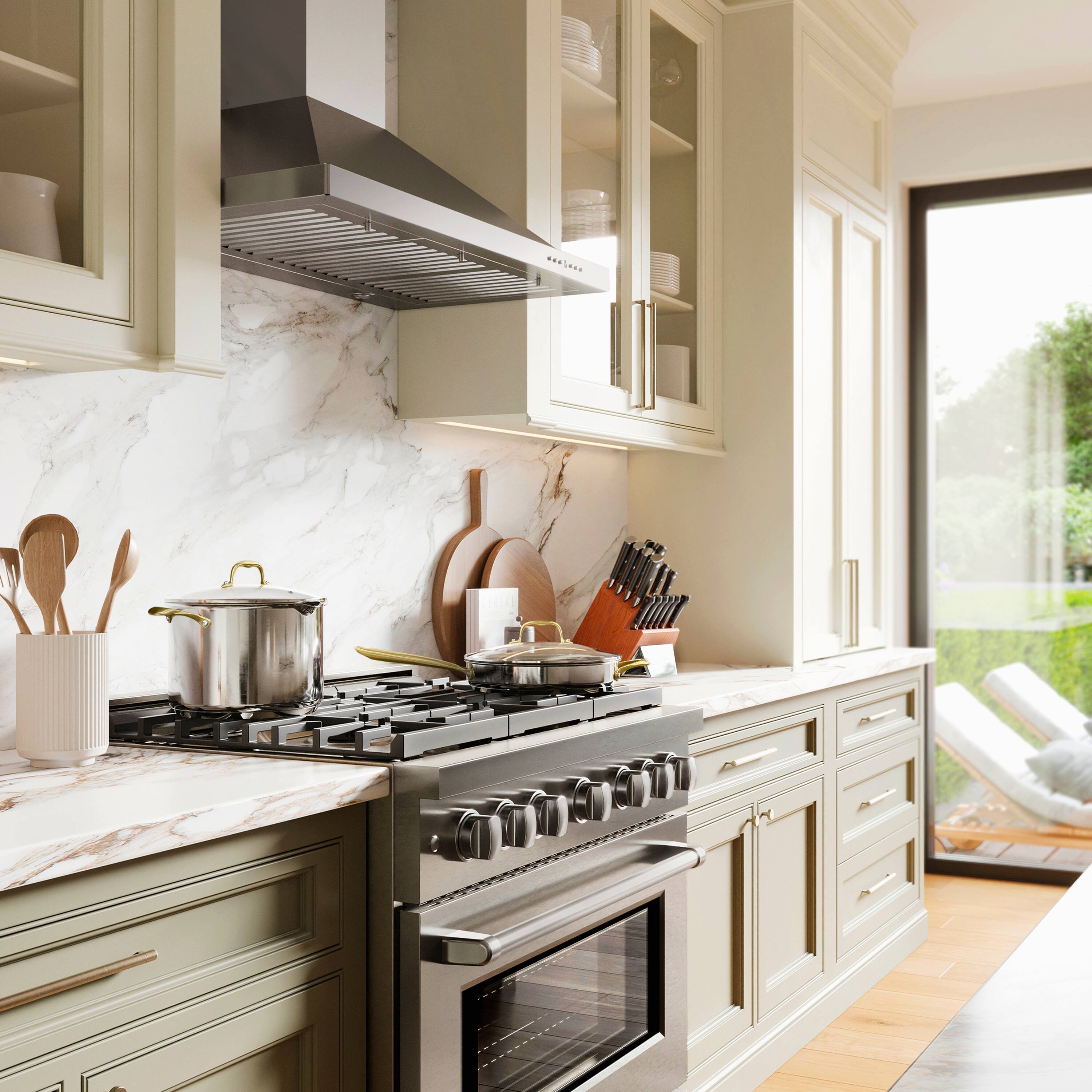 Alt View 12. ZLINE - 36 in. Convertible Vent Wall Mount Range Hood in Stainless Steel (KB-36) - Brushed Stainless Steel.