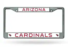 Rico Industries - Arizona Football Cardinals - 12" x 6" Standard Size - Chrome Metal License Plate Frame - Multi