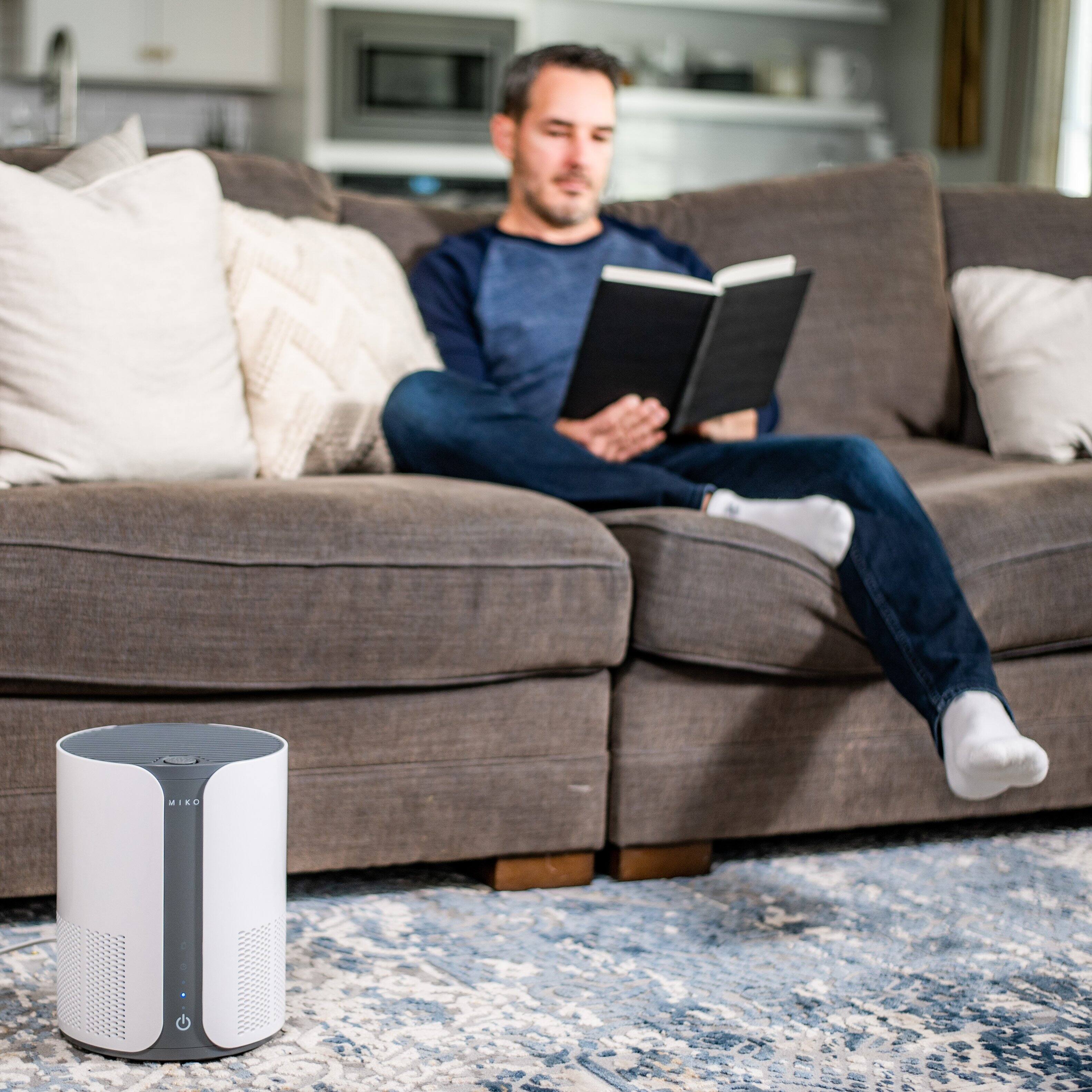 Alt View 3. Miko - Miko Home True HEPA Air Purifier with Essential Oil Diffuser – 925 sq. ft - White.