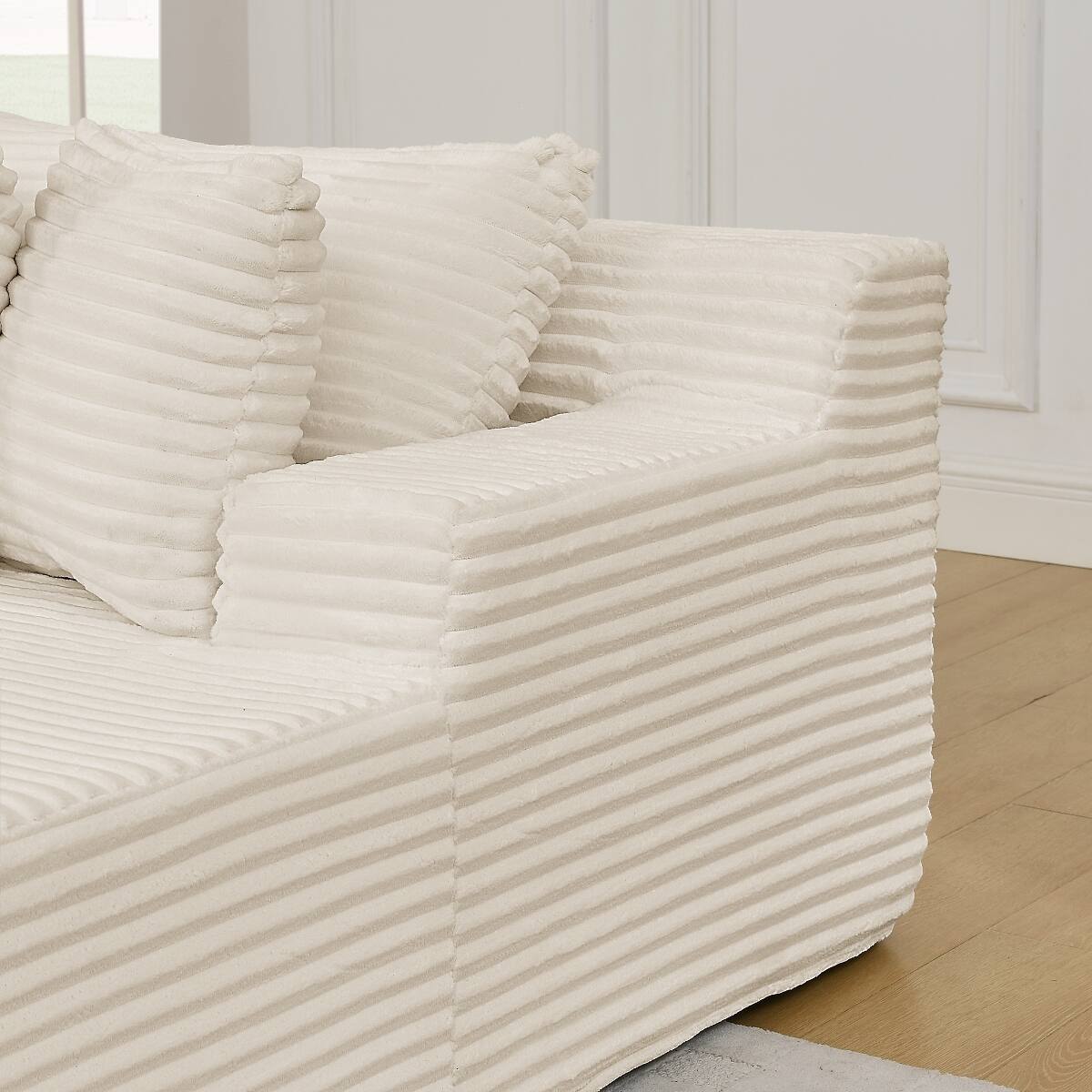 Alt View 2. Ropilly - Ropilly 2 Seater Lounge Sofa, Velvet Lounge Chair with High Density Foam, No Assembly Beige Sofa for Living Room - Beige.