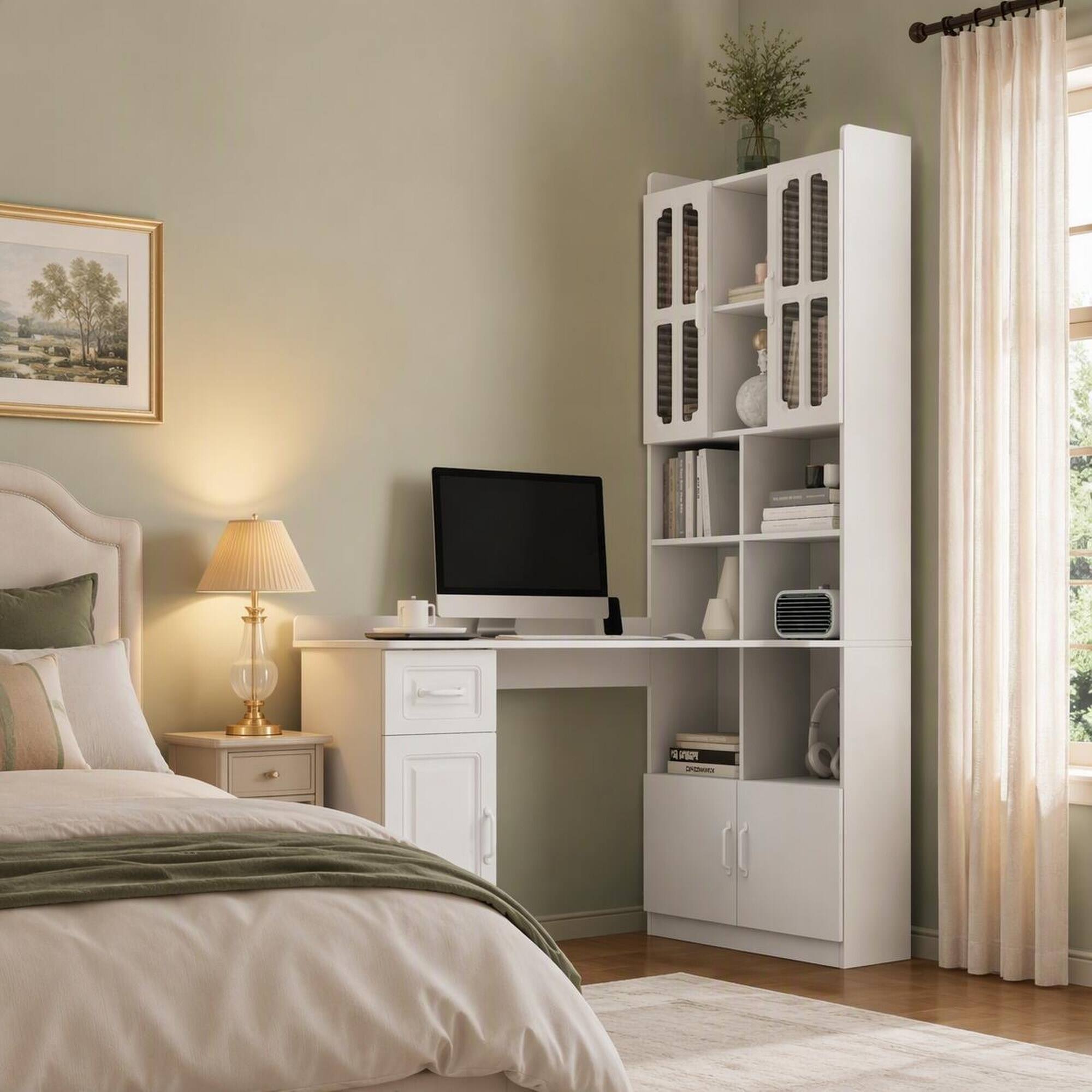 RYHNUYNE L Shaped Corner Computer Desk, 15mm Particle Board Workstation ...