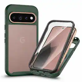 UUCOVER - Matte Translucent Case for Google Pixel 11 Pro XL, 360° Full Body Cover with Built-in Screen Protector Shockproof Case - Green