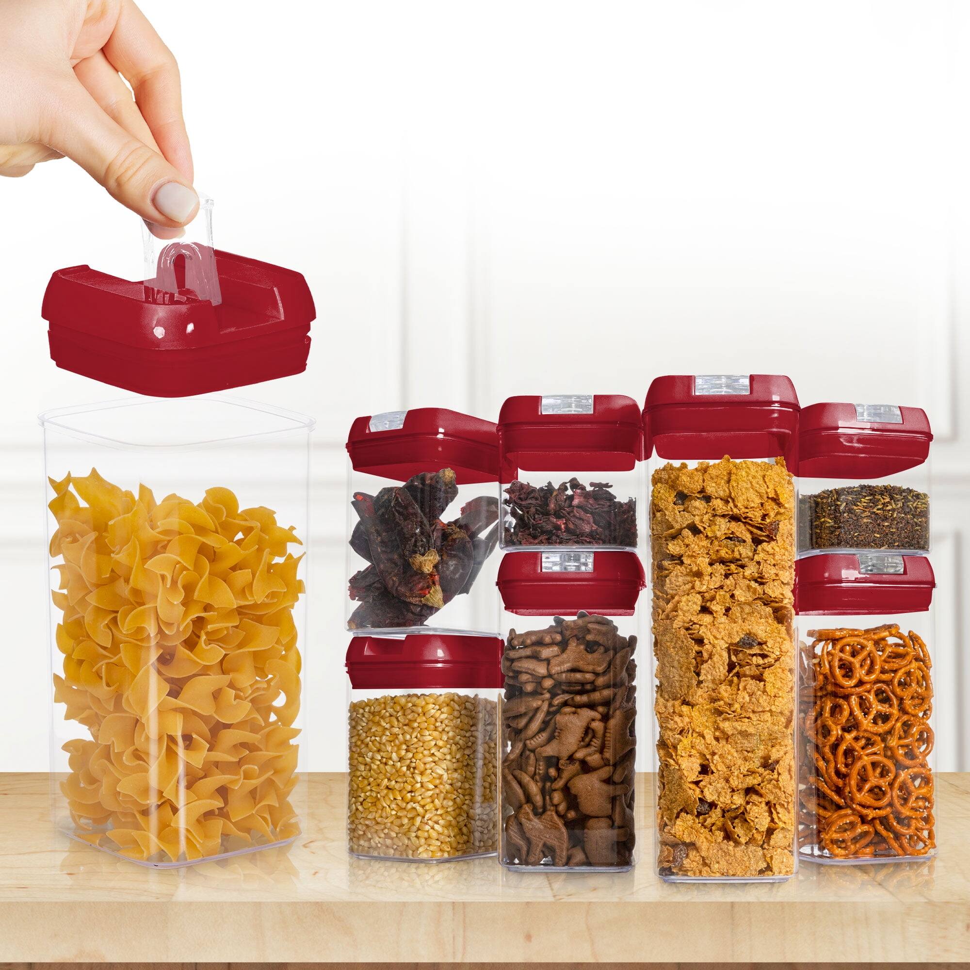 Angle. Cheer Collection - Set of 7 Airtight Food Storage Containers- Heavy Duty Pantry - No Color Family.