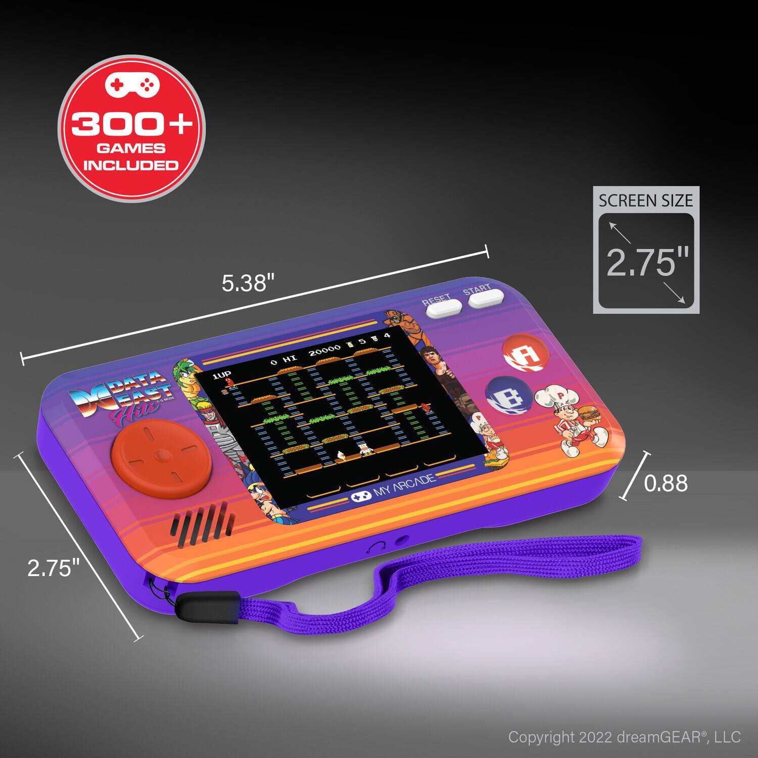 300+ GAMES INCLUDED

SCREEN SIZE 5.38" 2.75"

0.88

Copyright 2022 dreamGEAR, LLC