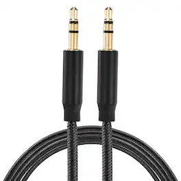Unique Bargains - AUX Cable, 3.5mm Nylon Braided Male to Male Audio Cord, for Headphone Speaker Car Stereo Computer - Black