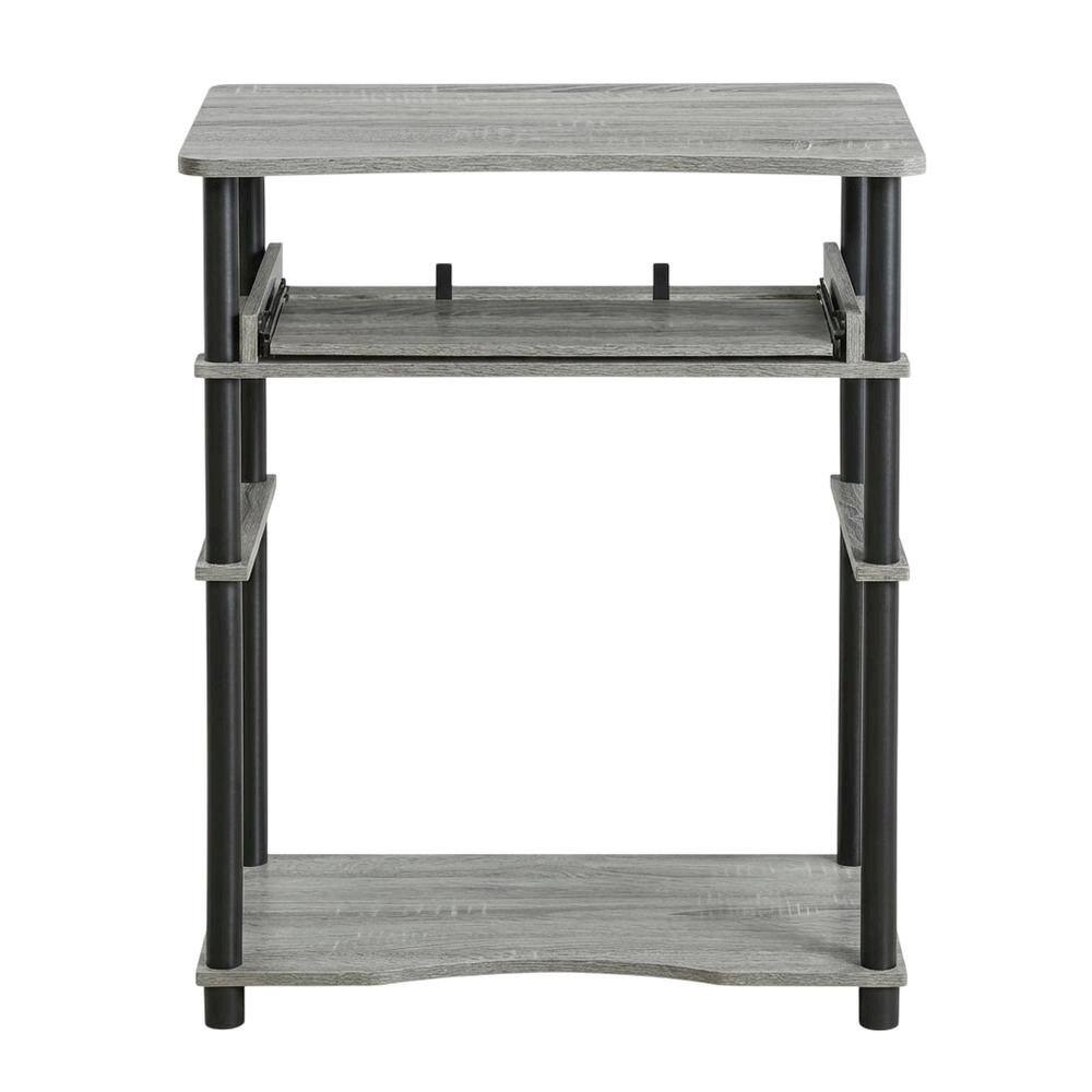Back. BisonOffice - Computer Desk with French Oak Grey/Black Finish for Home Office - French Oak Grey/Black.