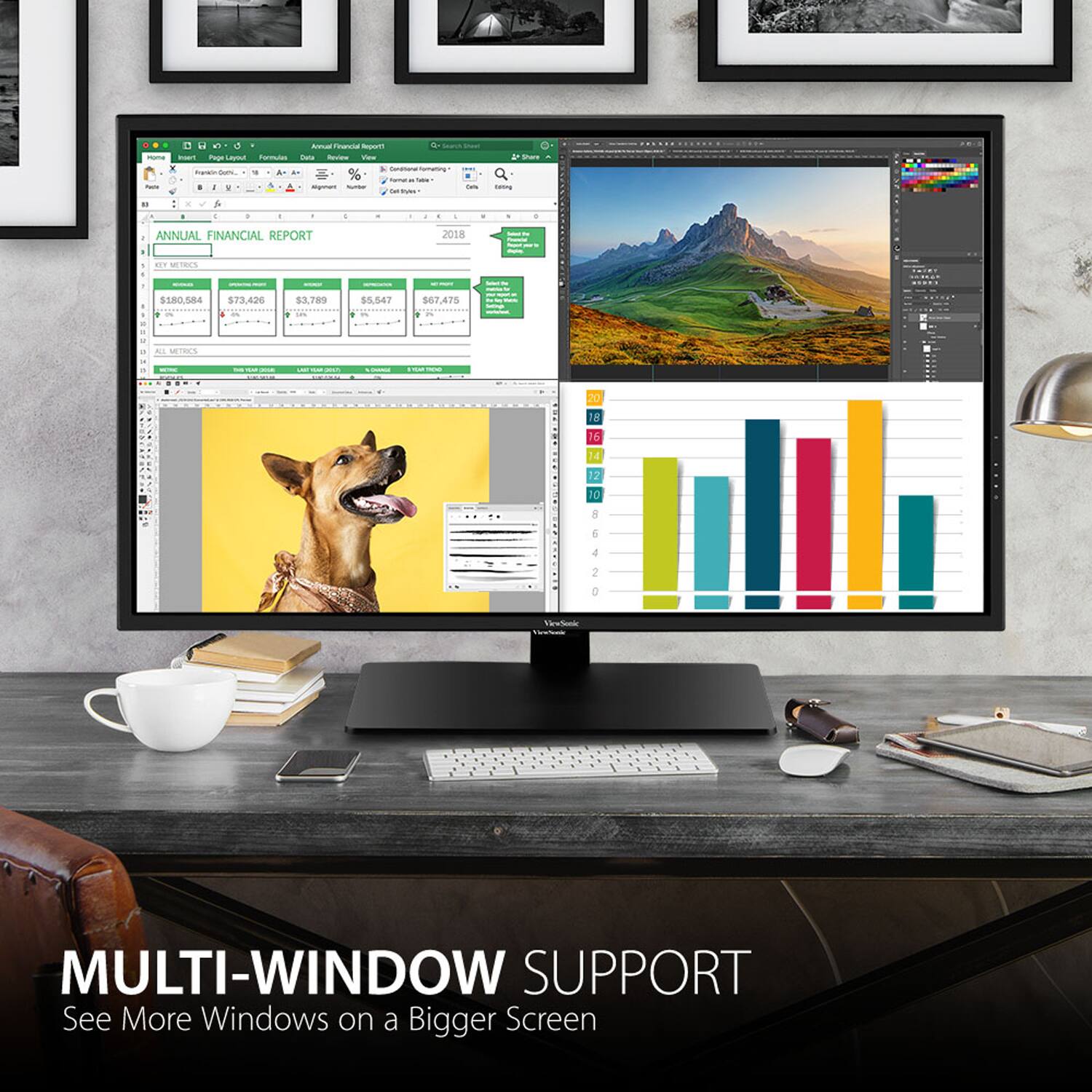 - Puge Lu n Pr . : A . . - T Report -. Tuto - i nerna ompning % - - - -  a - de d . i Shurs - ANNUAL FINANCIAL REPORT 2018 ... METRICS $180.584 73,426 53.789 85.547 167,475 METRES JU 18 16 14 7 TO a - 4 2 0 MULTI-WINDOW SUPPORT See More Windows on a Bigger Screen