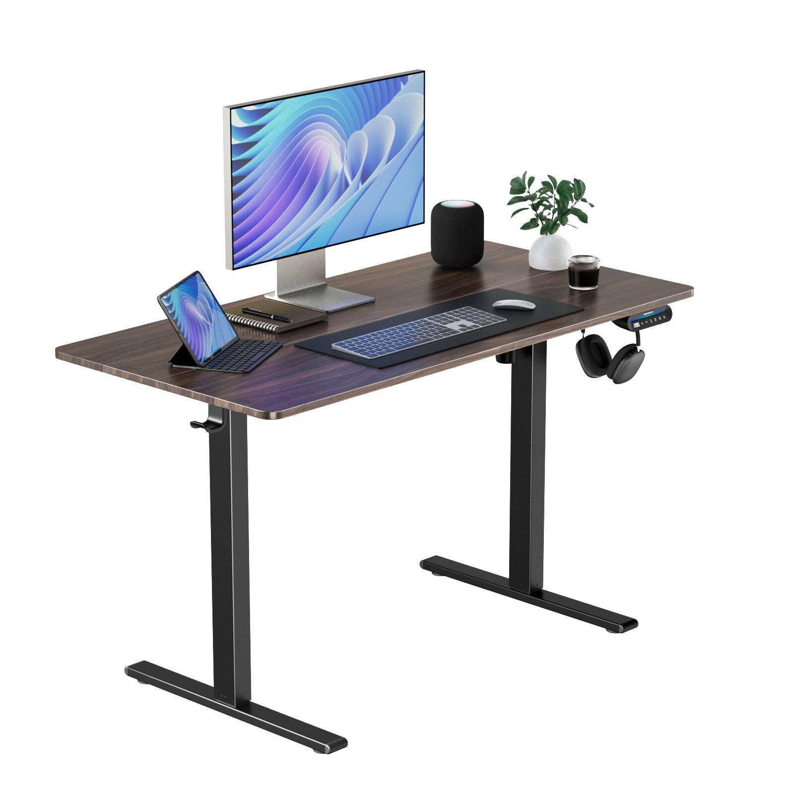 Alt View 11. HUANUO - Adjustable Standing Desk - 48″ x 24″ - Walnut.