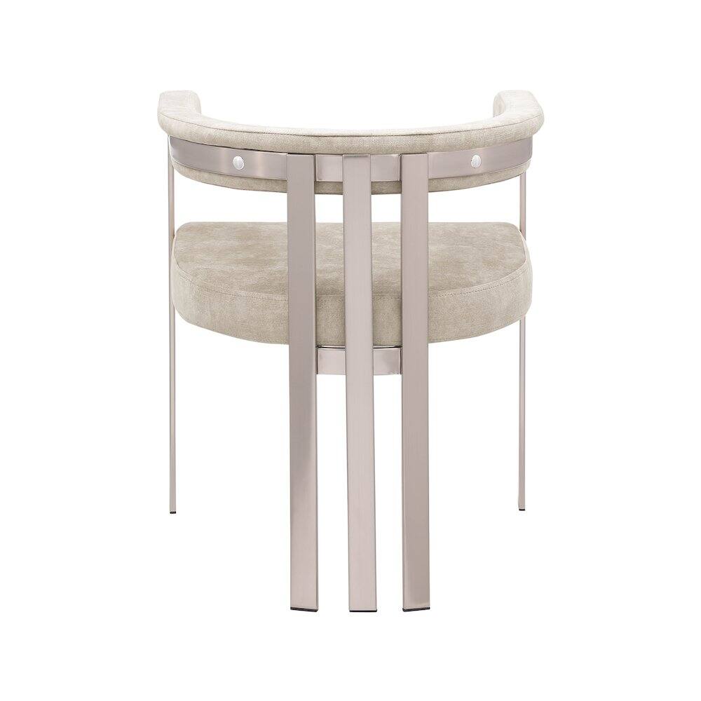 Alt View 1. Meridian Furniture - Marcello Beige Velvet Dining Chair, Set of 2 - Beige.