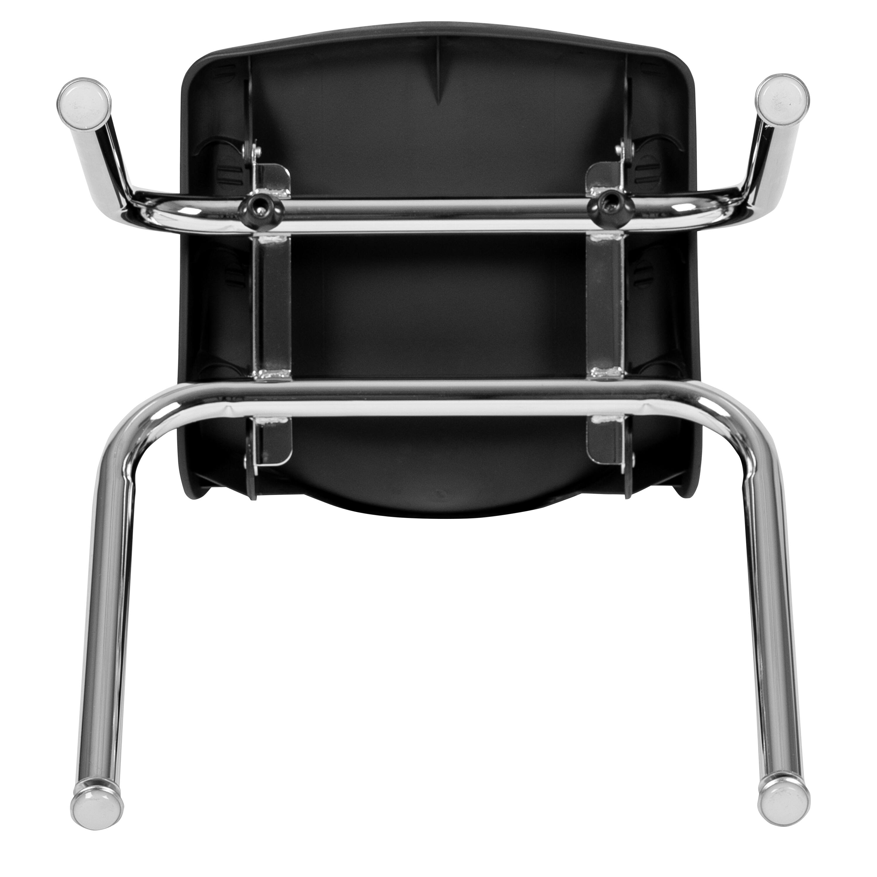 Alt View 8. Emma + Oliver - Student Stack School Chair - 14-inch - Black.