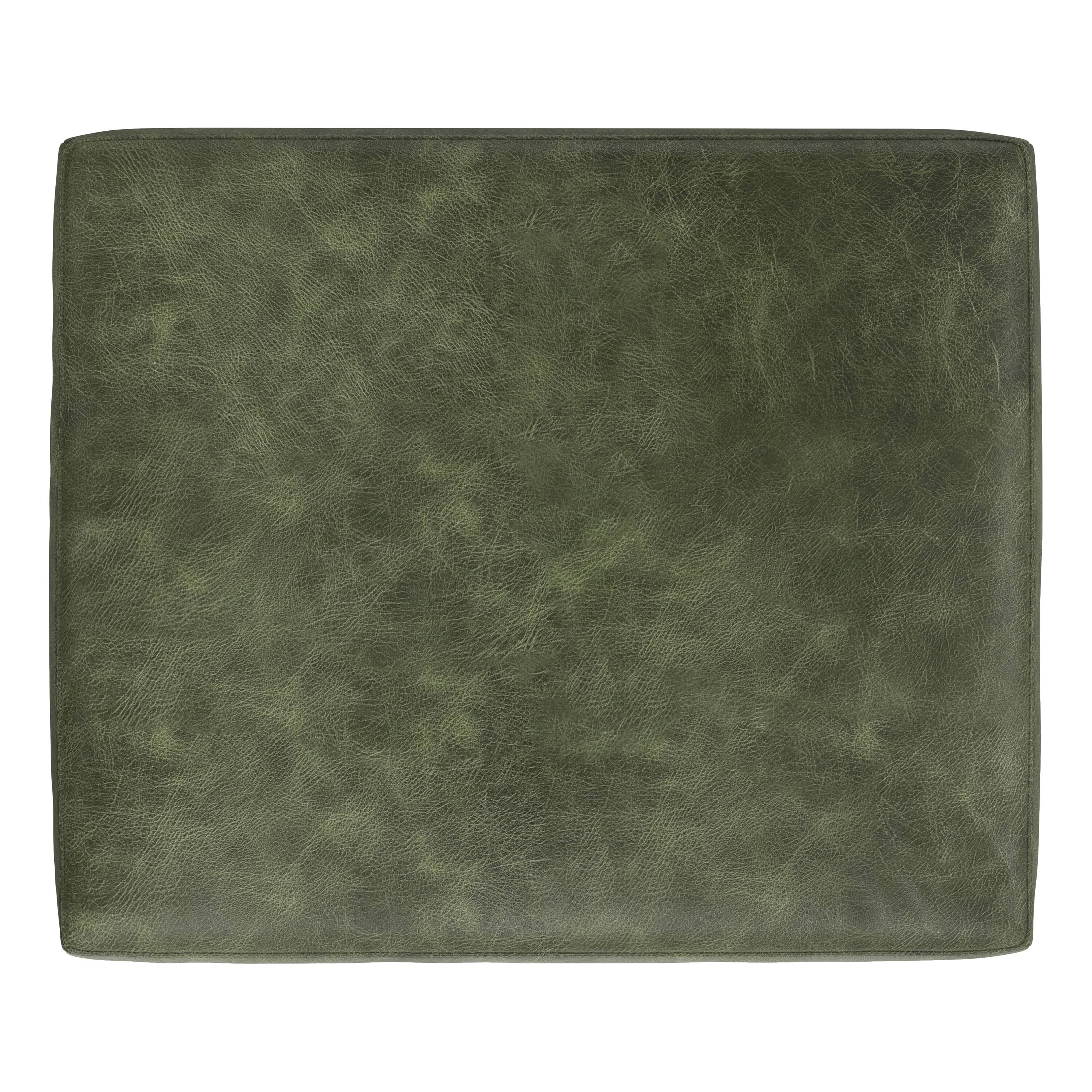 Back. Simpli Home - Morrison 33 inch Wide Mid-Century Modern Table Ottoman in Moss Green Genuine Leather - Moss Green.