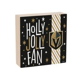 Evergreen Enterprises - Vegas Golden Knights 6" Holiday Wood Plock Shelf Sign - Multicolor