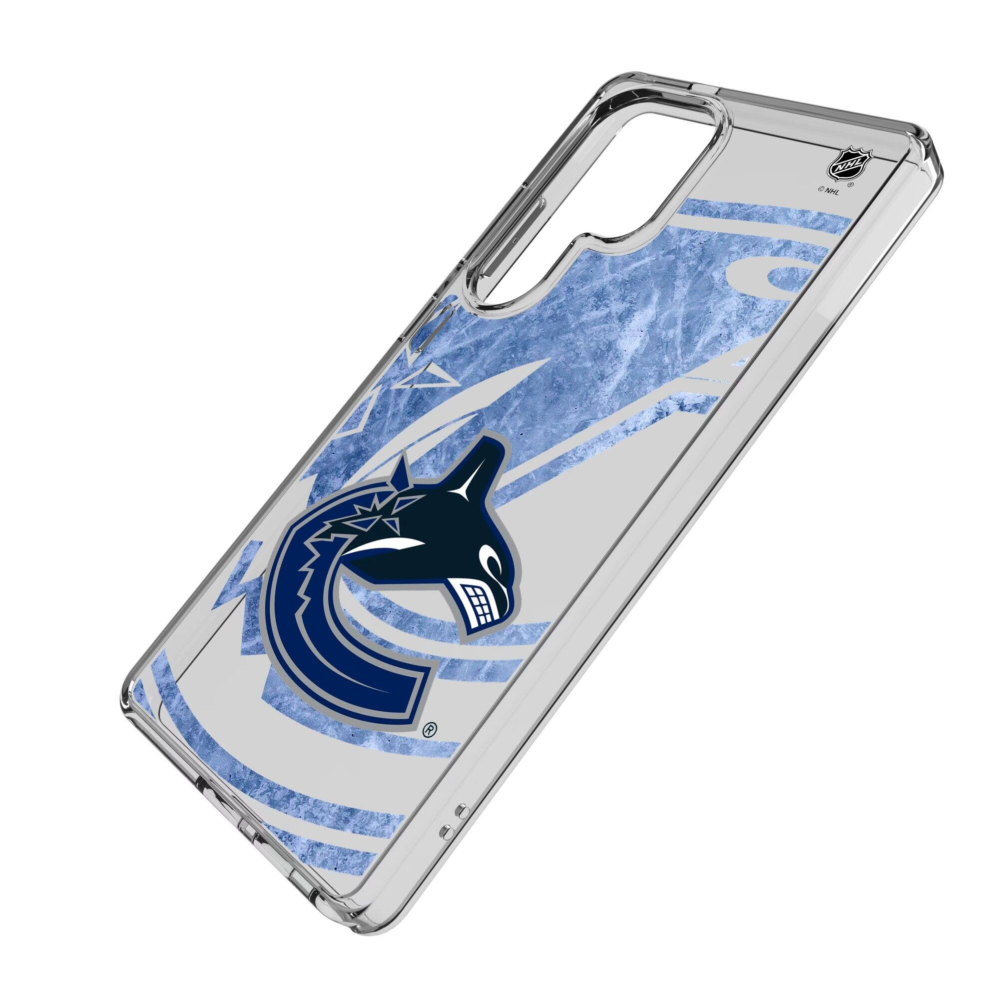 Alt View 1. Keyscaper - Vancouver Canucks Galaxy Clear Ice Case - S22 - Multicolor.