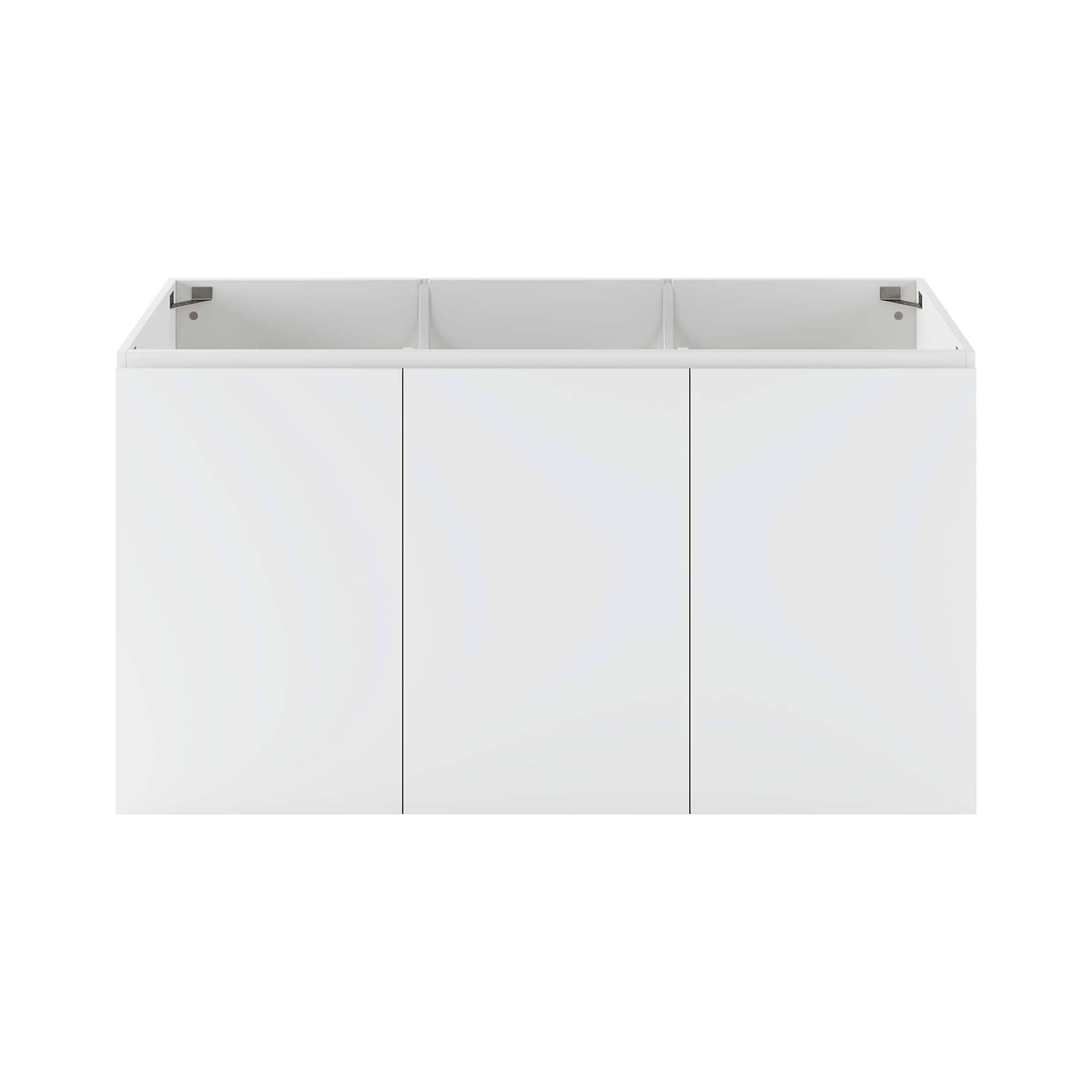 Alt View 4. Modway - Bryn Wall-Mount Bathroom Cabinet Basin Not Included - White.