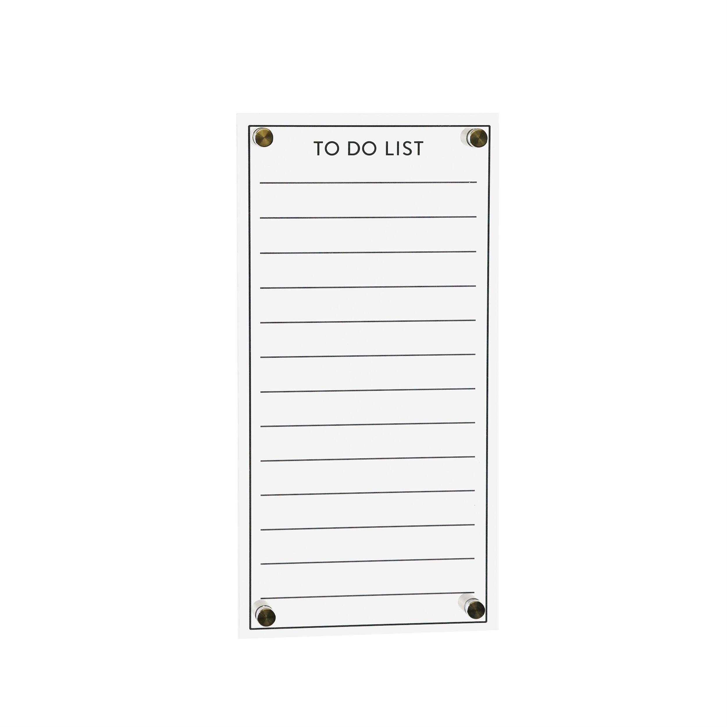 BreeBe - Acrylic Dry Erase To-Do List 13"H - White