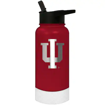 Front. Great American Products - Indiana Hoosiers 32oz. Logo Thirst Hydration Water Bottle - Multicolor.