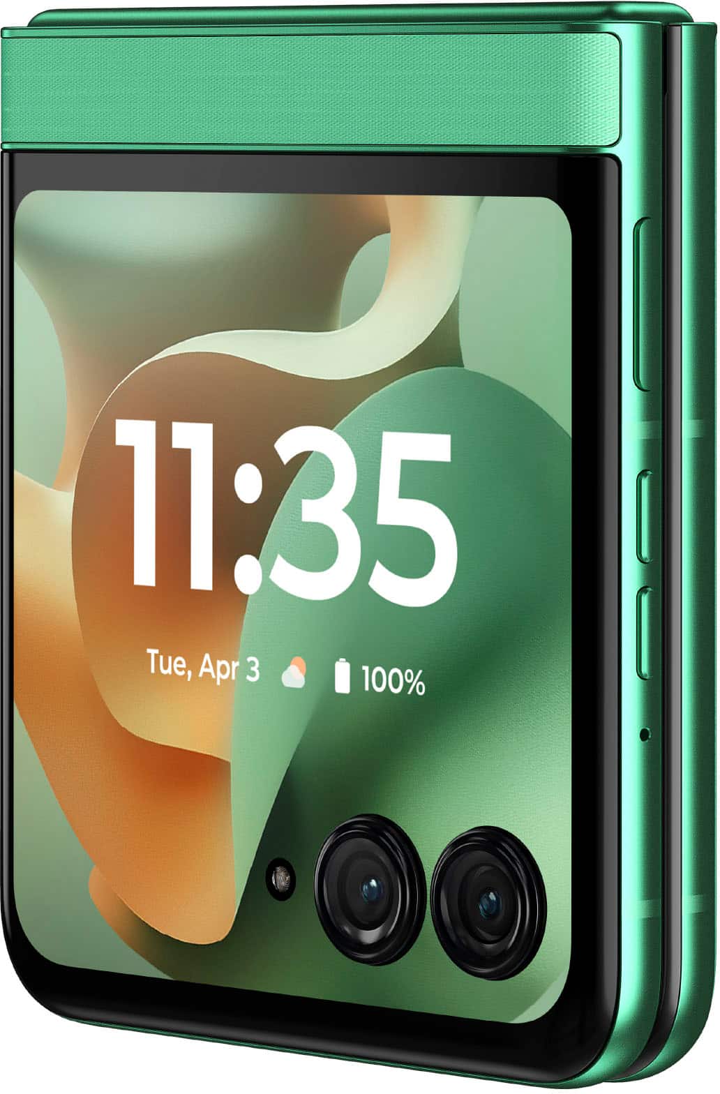 The text on the image reads: "11:35 Tue, Apr 3 100%".