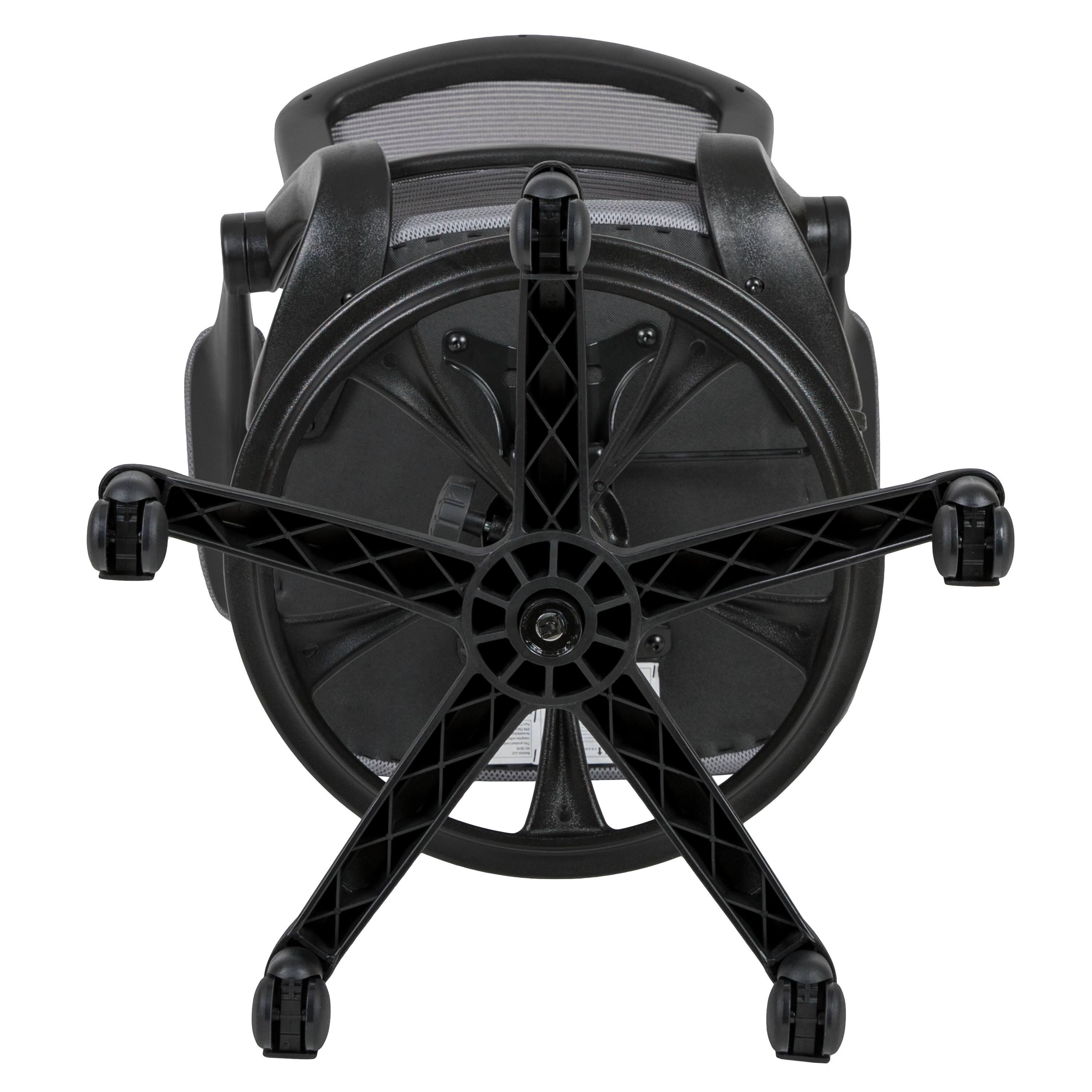 Alt View 9. Emma + Oliver - Mid-Back Mesh Ergonomic Drafting Chair with Foot Ring and Flip-Up Arms - Dark Gray.