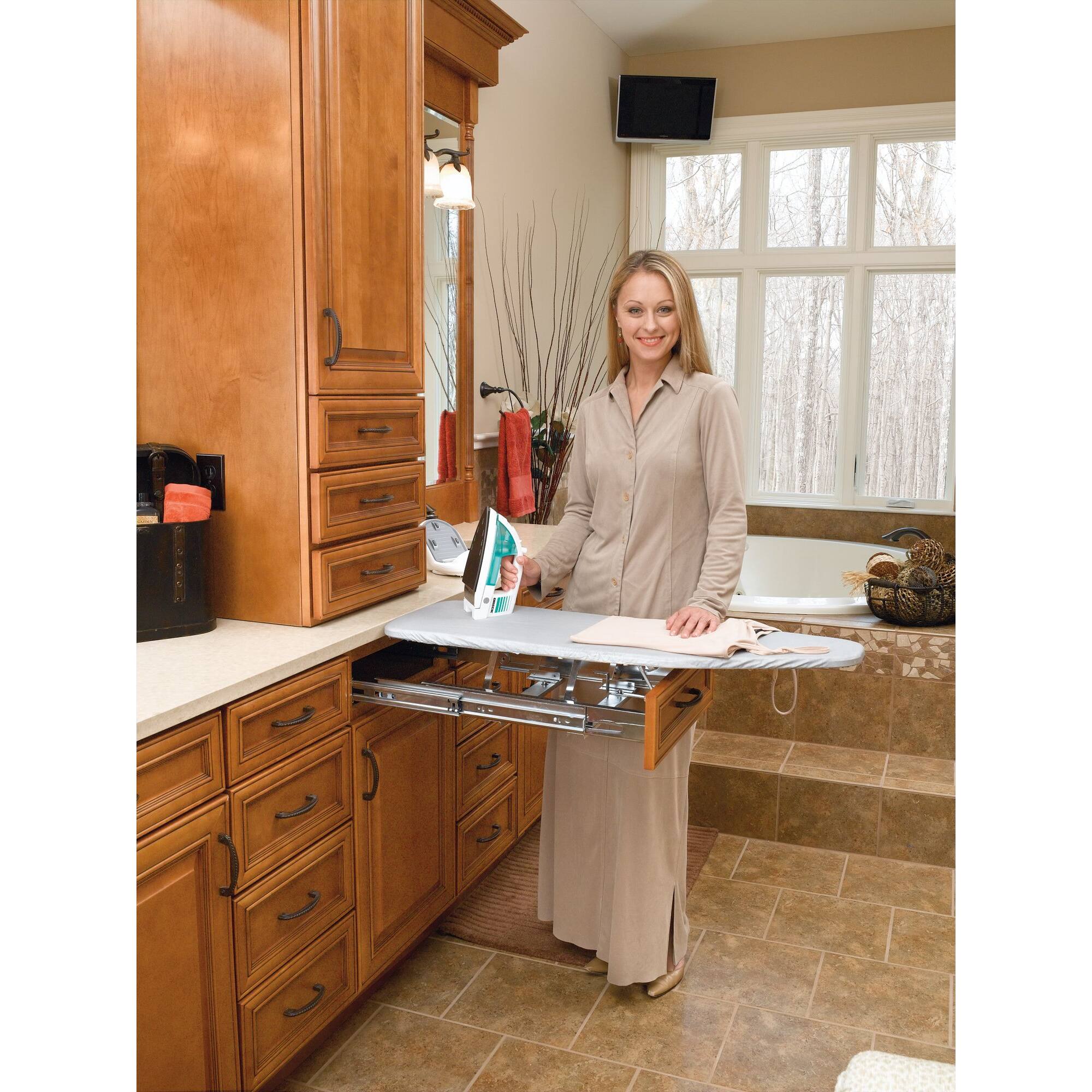 Alt View 5. Rev-A-Shelf - Rev-A-Shelf Pullout Foldaway Ironing Board for Vanity Cabinet Drawer, VIB-20CR.