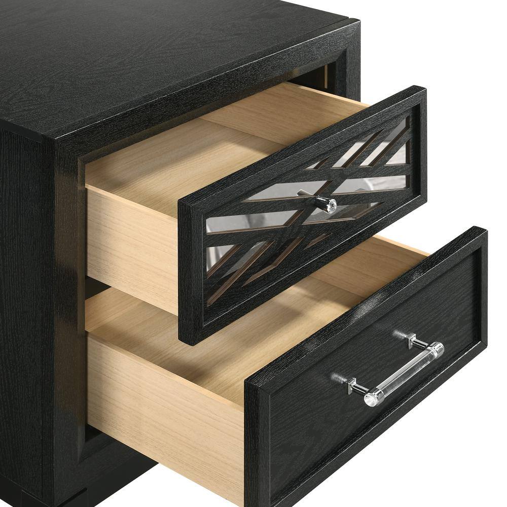Alt View 2. New Classic Furniture - Obsidian Nightstand-Black - Black.