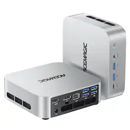 ACEMAGIC - M1 - 4K Mini Gaming PC - AMD Ryzen 7 7735HS (8C/16T, up to 4.75GHz) 24GB LPDDR5 1TB SSD Win 11 Pro WiFi6 - Silver