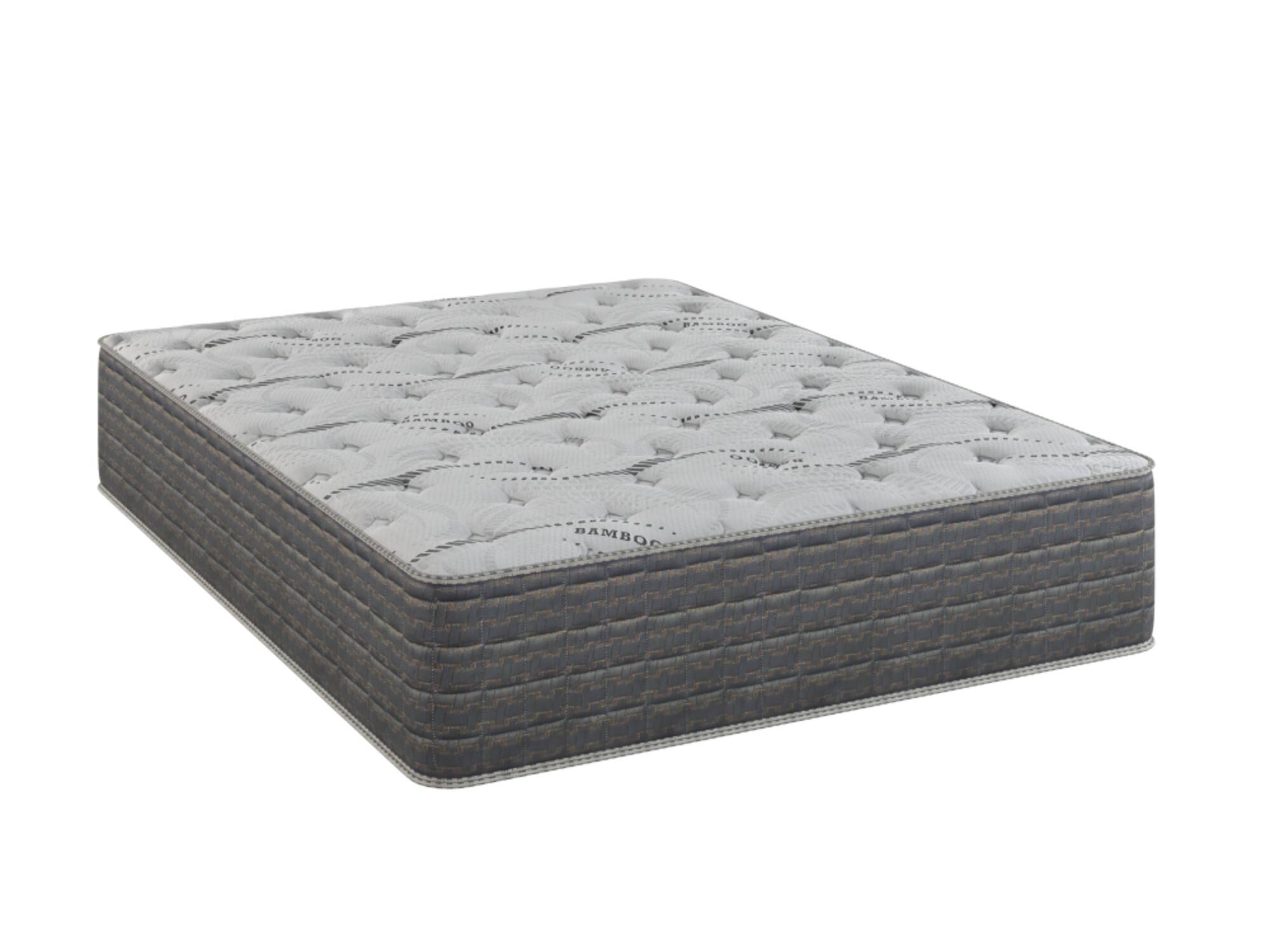 Front. Glintex - 13.5" Two-Sided Plush Queen Mattress with CoolTouch Cover and Quad Coil Support - White+gray.