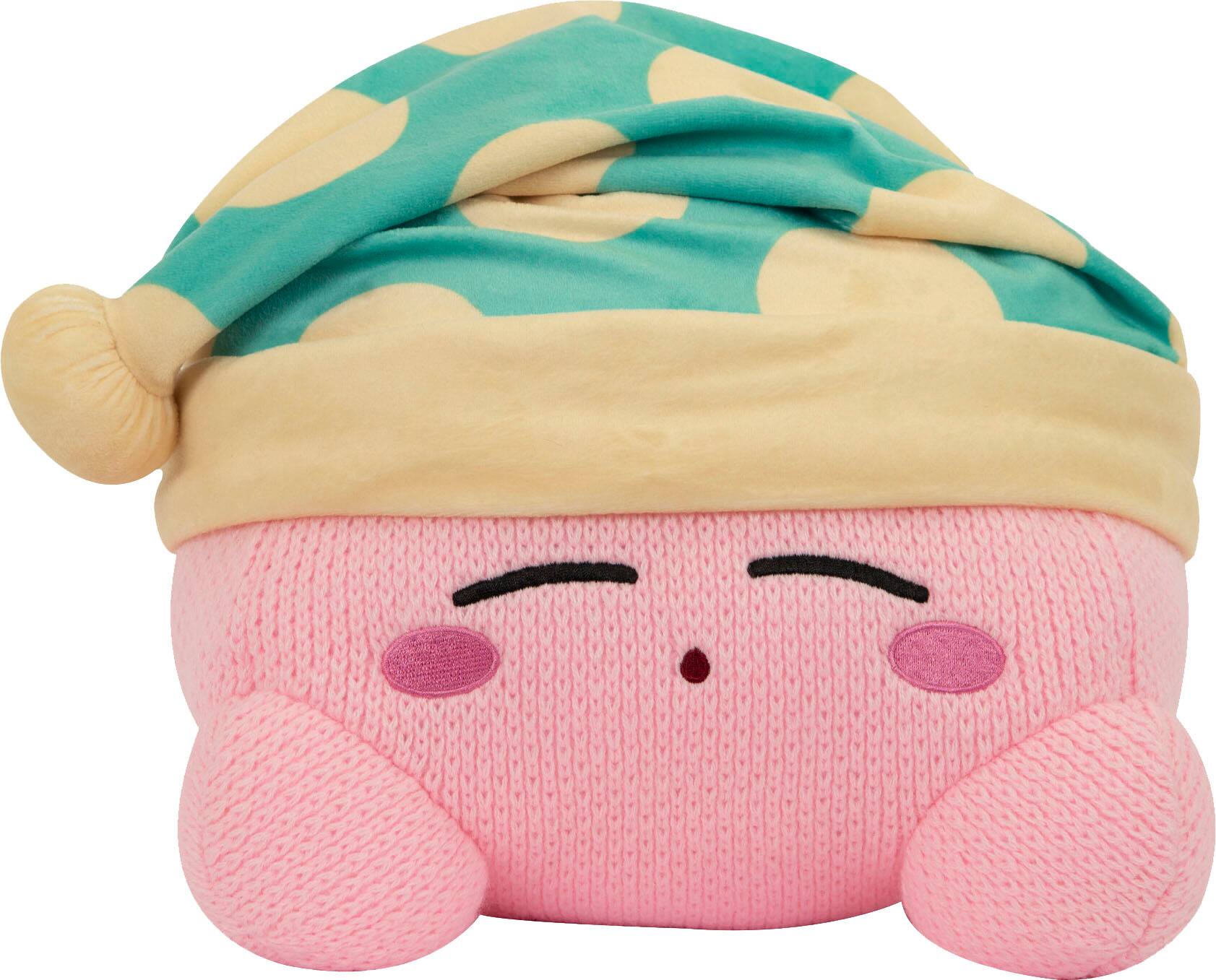 Angle. TOMY - Nuiguru Knit - Sleeping Kirby 15" Plush.