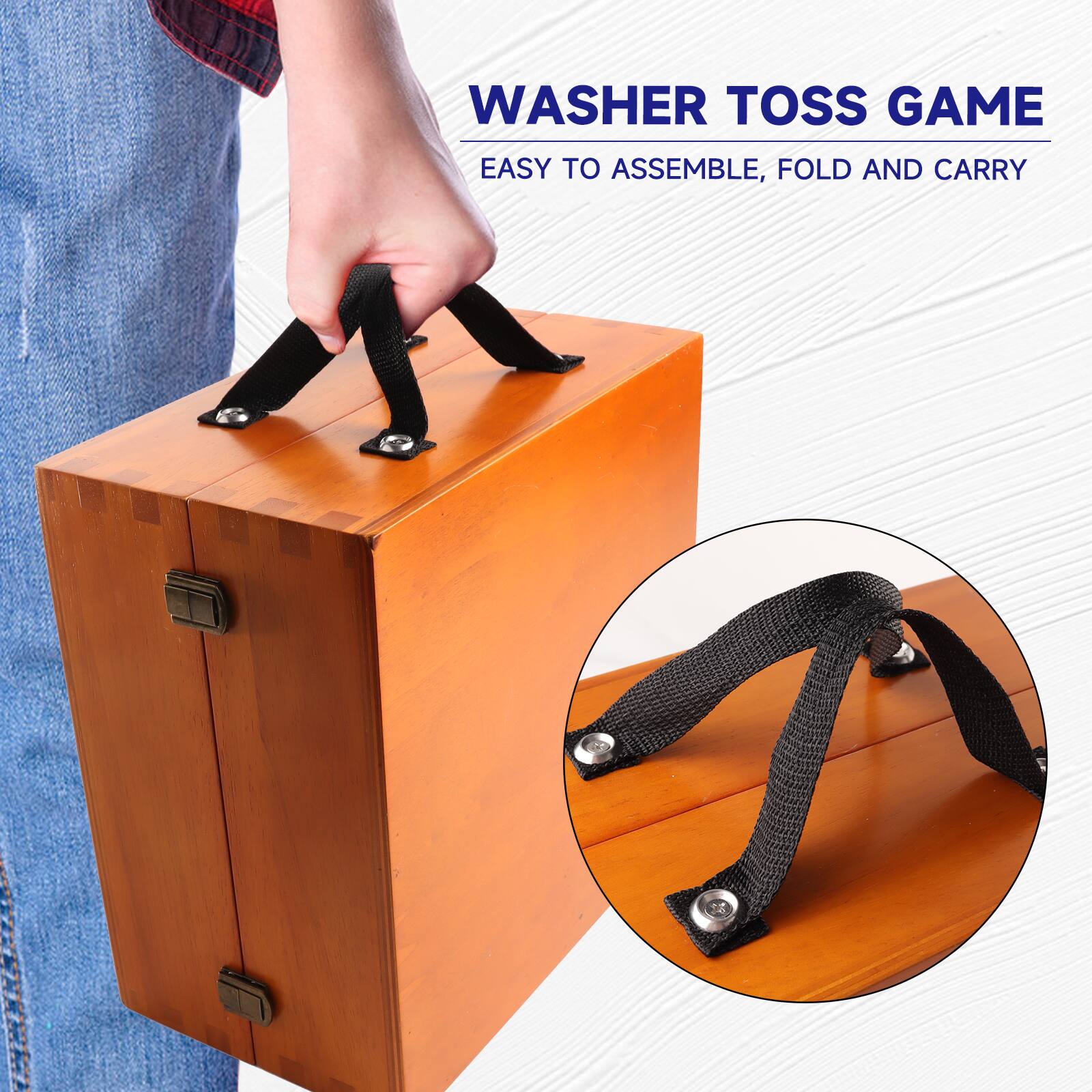 WASHER TOSS GAME  
EASY TO ASSEMBLE, FOLD AND CARRY