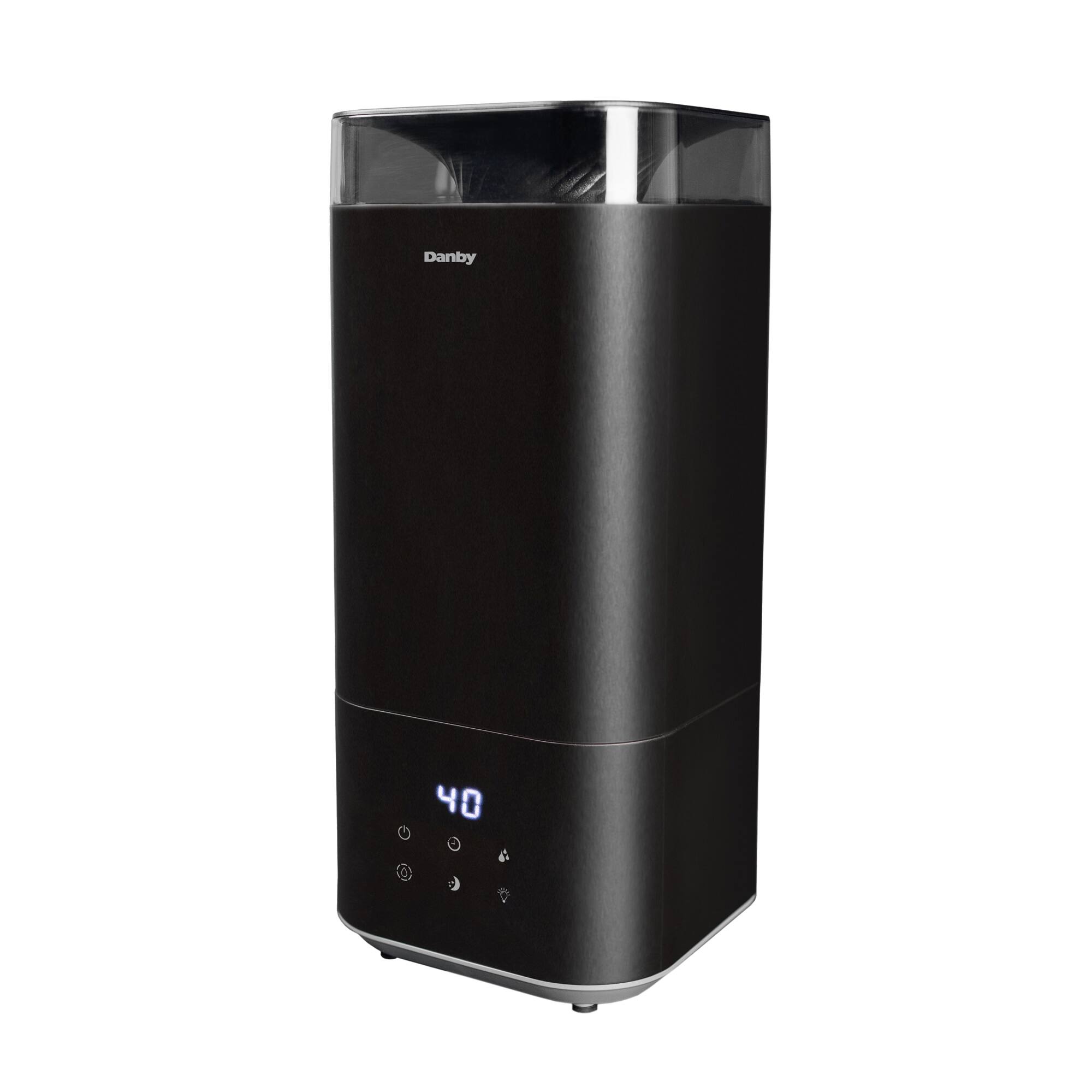 Angle. Danby - 1.3 gallon Ultrasonic Top Fill Humidifier - Black.