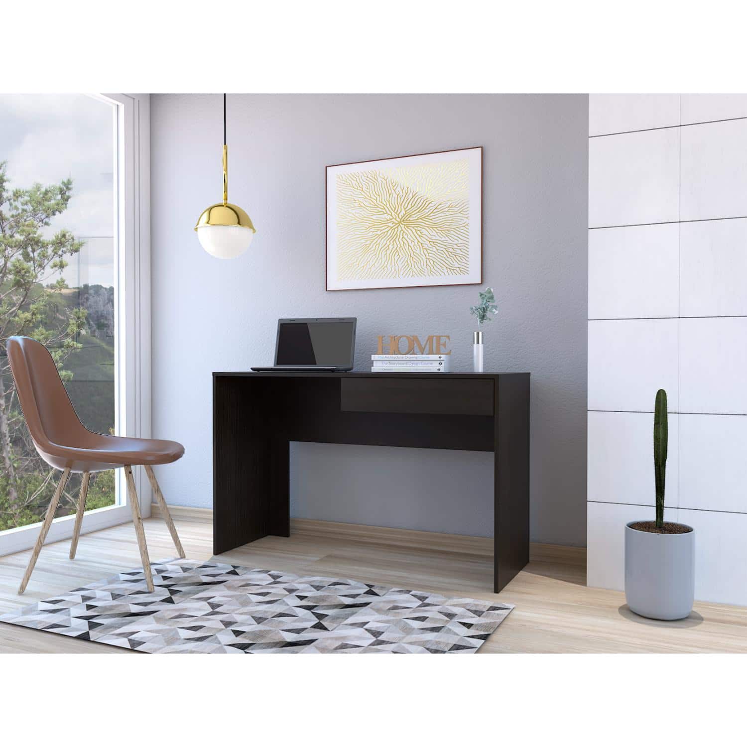 TuHome - Acre Computer Desk One Drawer - Black