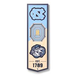 YouTheFan - North Carolina Tar Heels 6'' x 19'' 3D StadiumView Banner - Multicolor