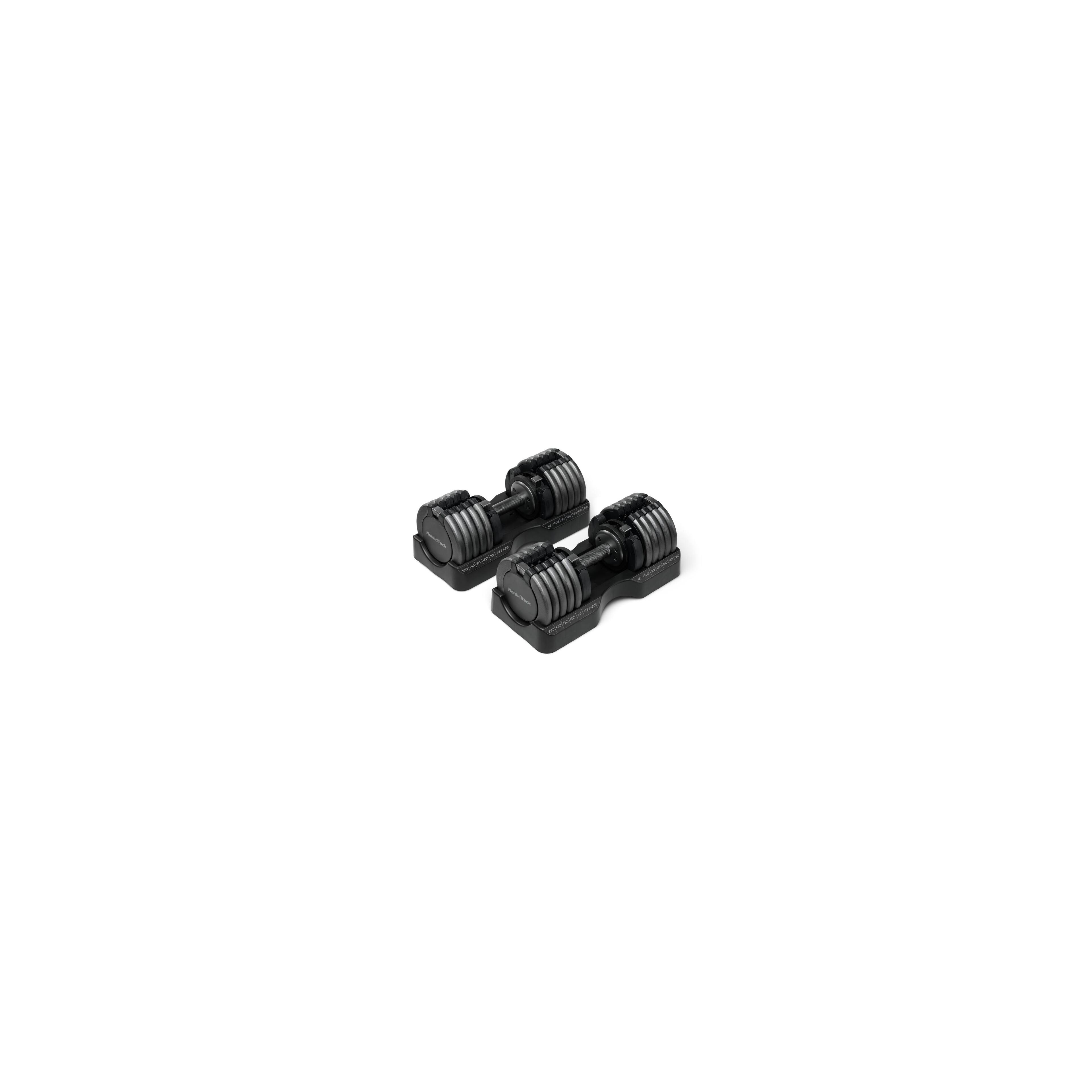 Front. NordicTrack - Set of Two NordicTrack 55 lb. Adjustable Dumbbells - Black.