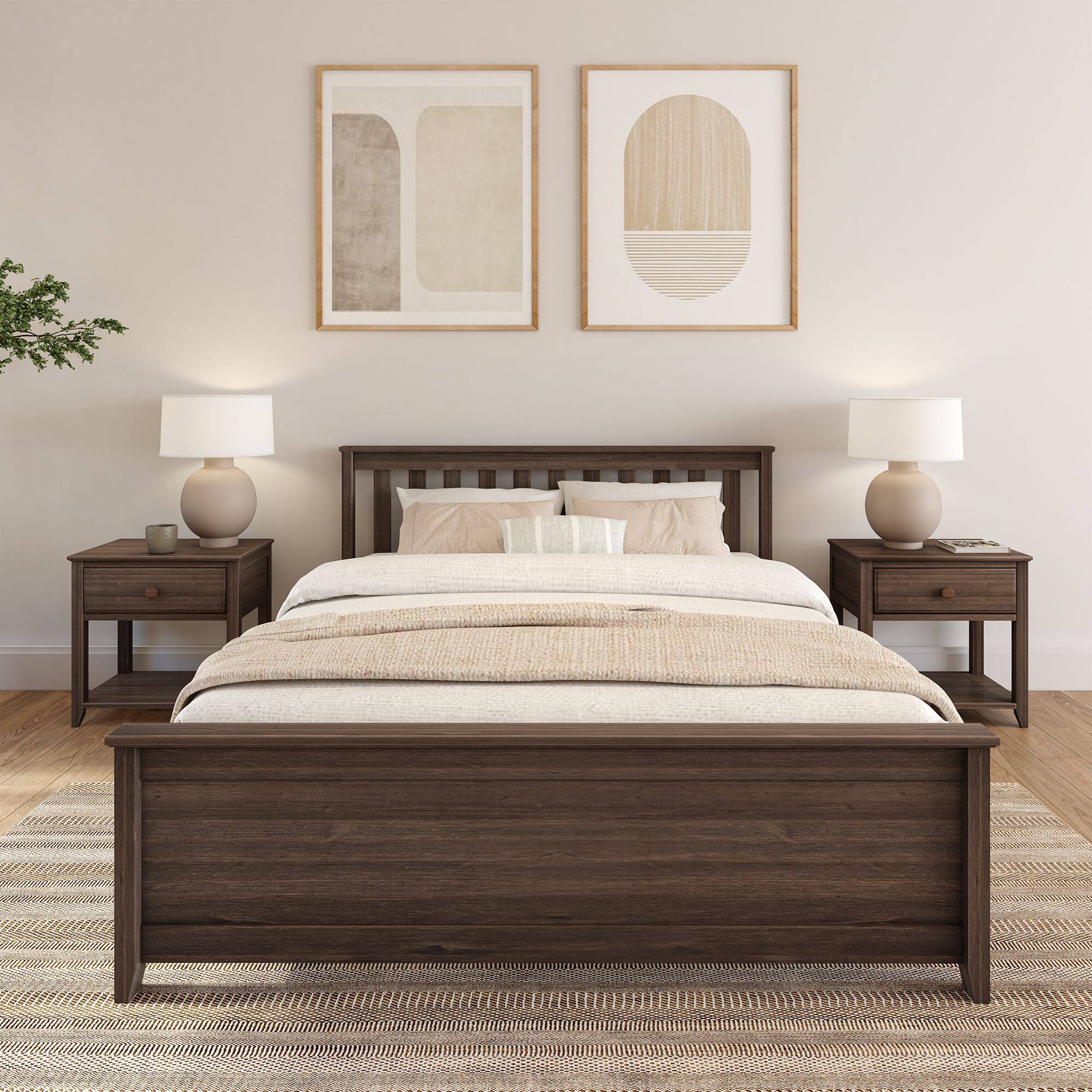 Alt View 1. Plank+Beam - Classic Queen Bed, Walnut - Walnut.