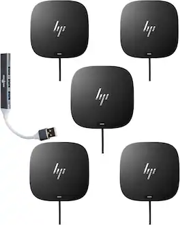 HP - USB-C Dock G5 100W Dock (5YH27AV#ABA) Bundle with Dockztorm Hub USB-C, HDMI, Ethernet, Audio & USB-A – Renewed 5Pack - Black