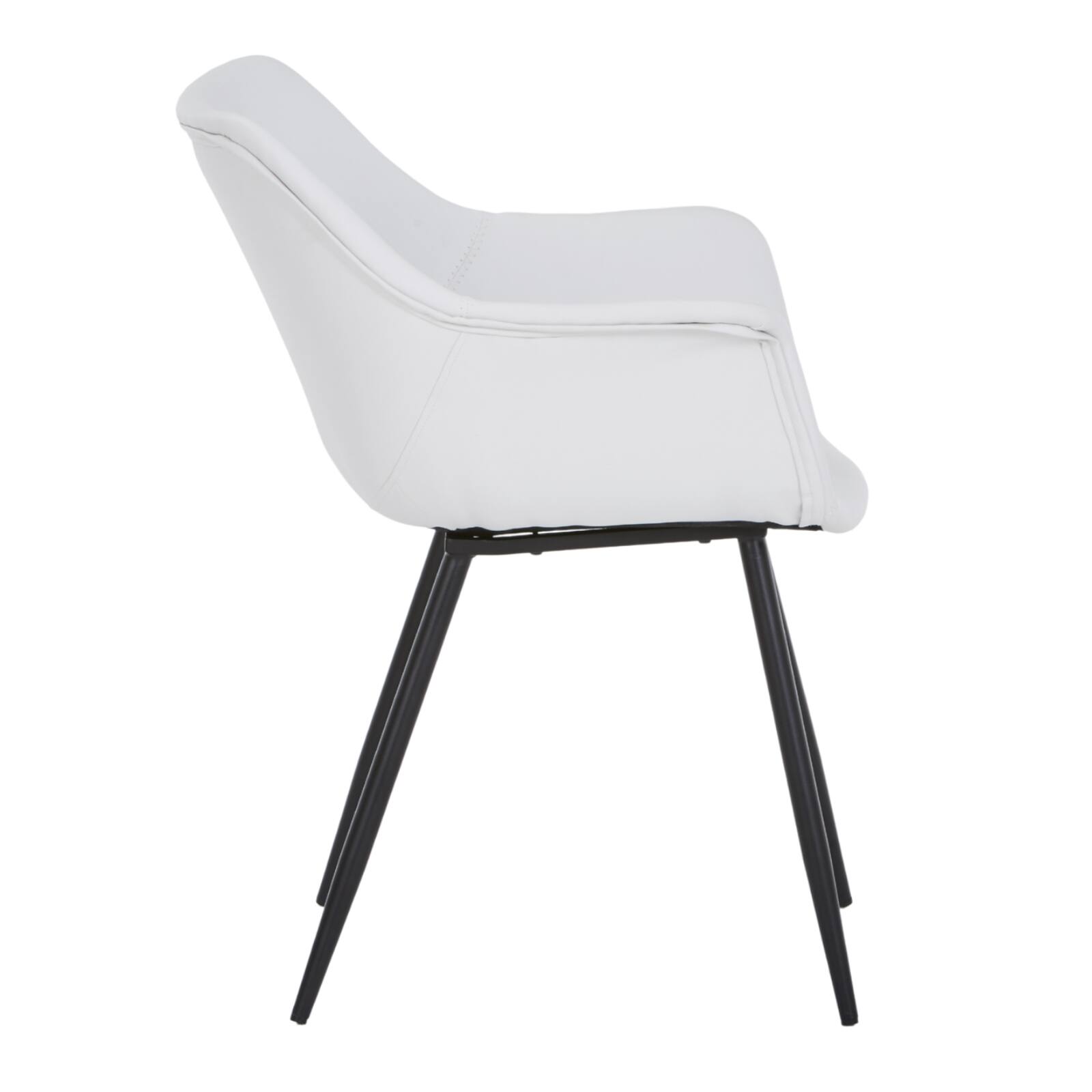 Alt View 9. LeisureMod - Markley Modern Distressed Leather Dining Chair with Iron Legs - White.