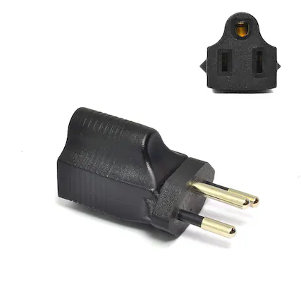 Front. Ceptics - Ceptics Switzerland Travel Plug Adapter – Type J (SEV 1011), ETL Certified, Industrial Grade, Compact Design (IG-11A) - Black.